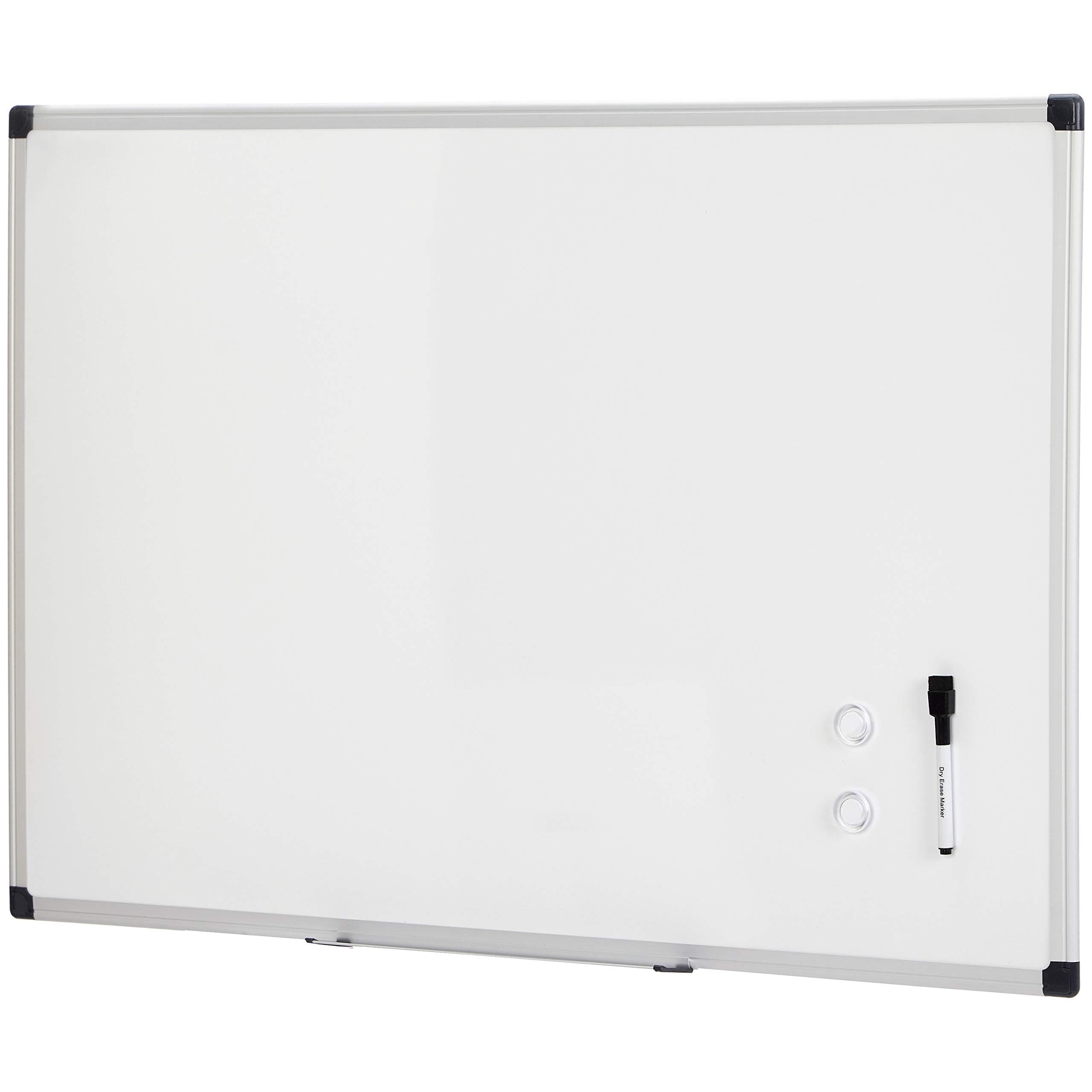 Amazon Basics Magnetic Dry Erase Whiteboard, 36"W x 24"H, Aluminum Frame, Silver/White, Easy to Install and Clean