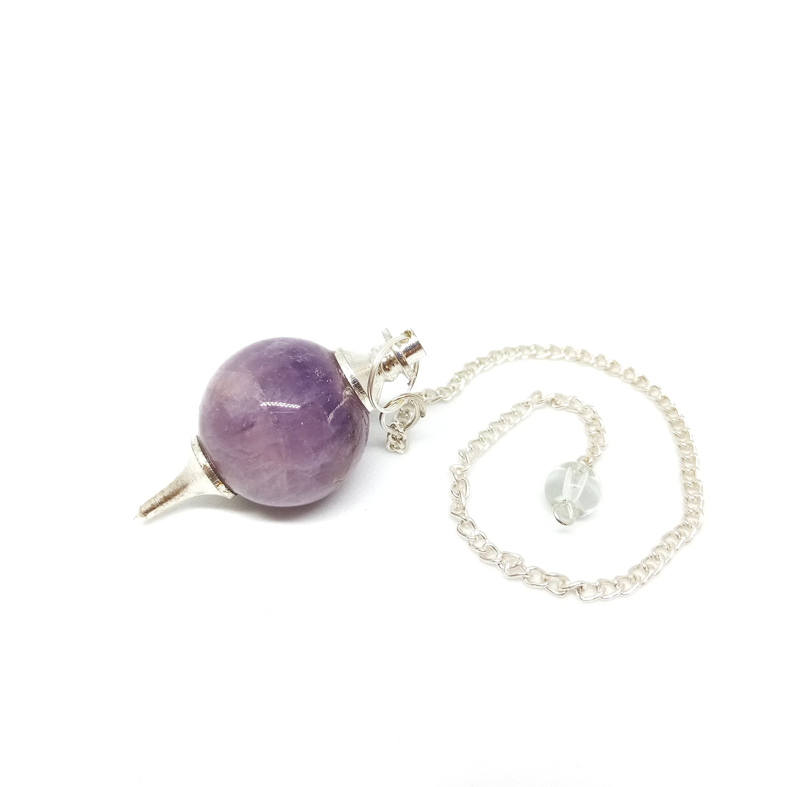 Round Ball Crystal Dowsing pendulum for Reiki Healing, Meditation, Crystal Healing (Amethyst)