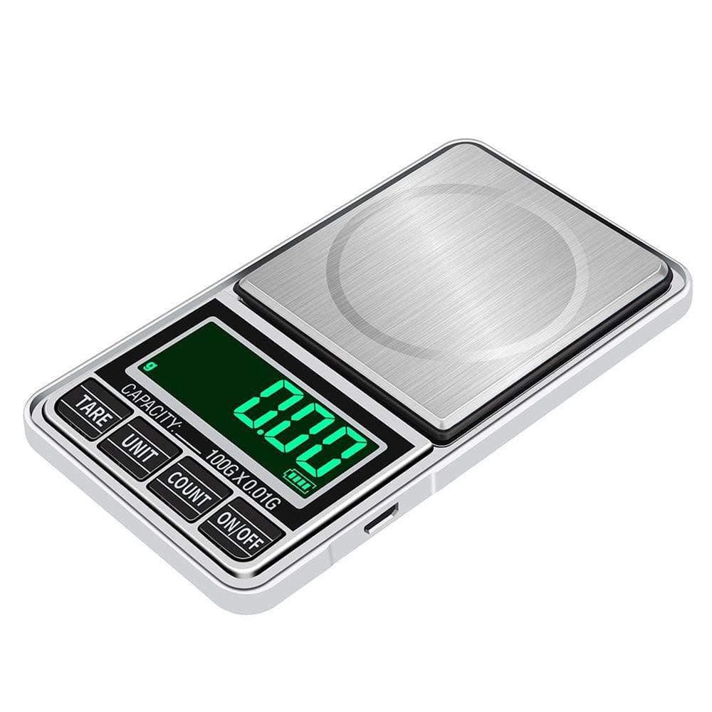Digital Pocket Weight Mini Precision Balance KingTo High Precision Scale Stainless Steel Mini Food Electronic Scales Jewelry Scale Gold Diamond Balance Scale 100g/0.01g USB Powered