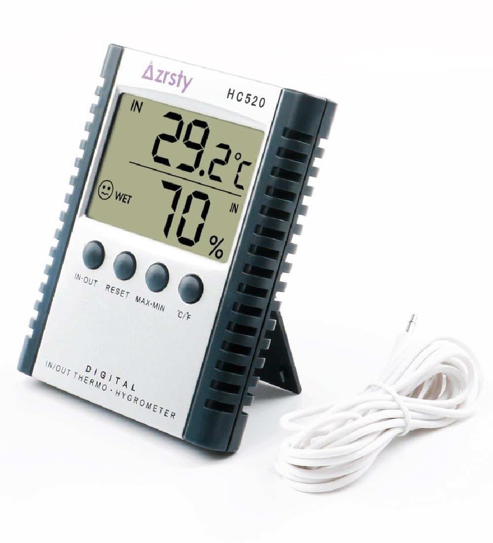 Hygrometer Thermometer Azrsty Indoor/Outdoor Temperature Measuring Humidity Meter ( Probe ,Battery Included)