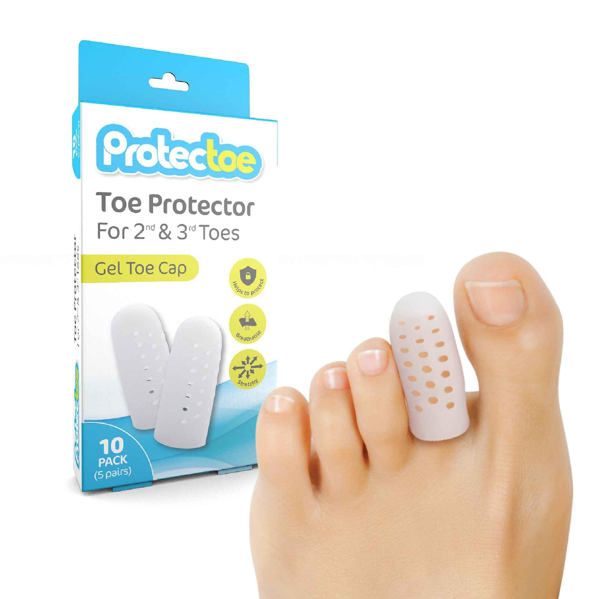 Toe Protector Gel Toe Cap for 2nd & 3rd Toes Pack of 10
