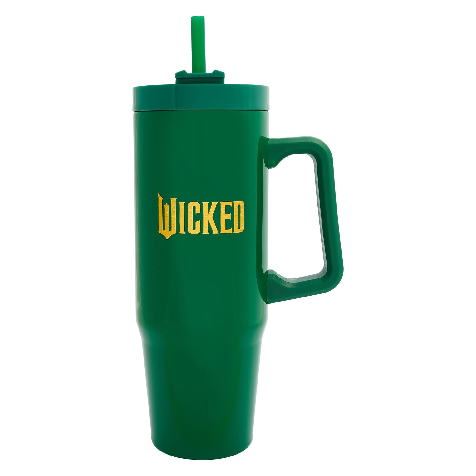 Wicked 900ml Insulated Tumbler with Straw and Lid | Official Merchandise by Polar Gear Movie Themed Travel Tumbler Cup | Double Wall Stainless Steel Tumbler Insulated Cup, Green