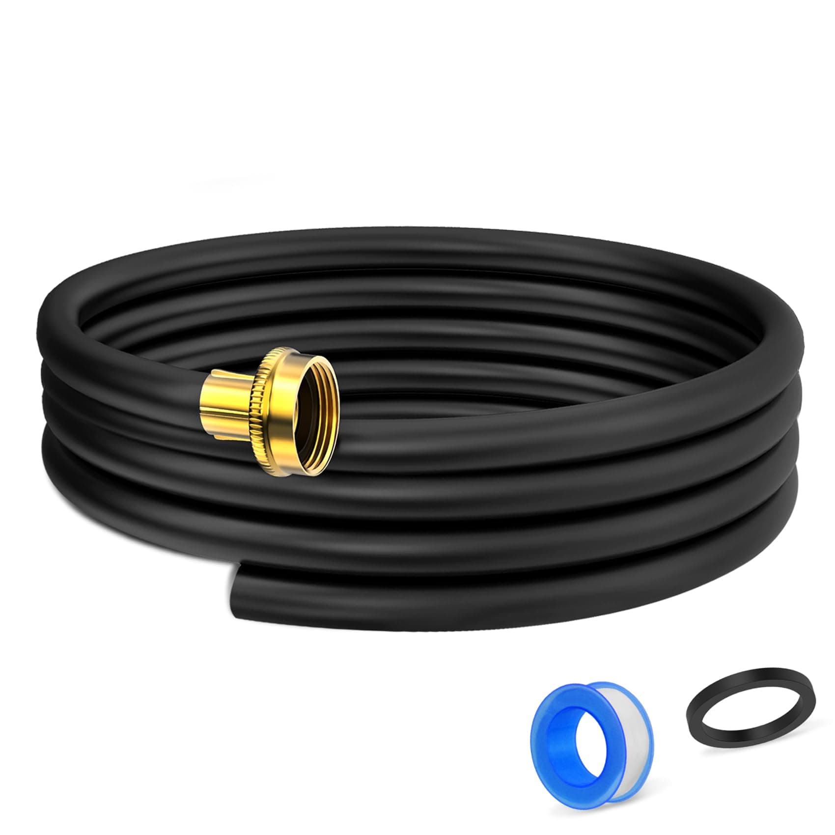 12FT Dehumidifier Drain Hose with 3/4 Inch FHT Connector, Featuring Rust-Resistant Brass Fittings for Leak-Proof Connection, Perfectly Compatible with Most Dehumidifier Brands(7 Length Options)