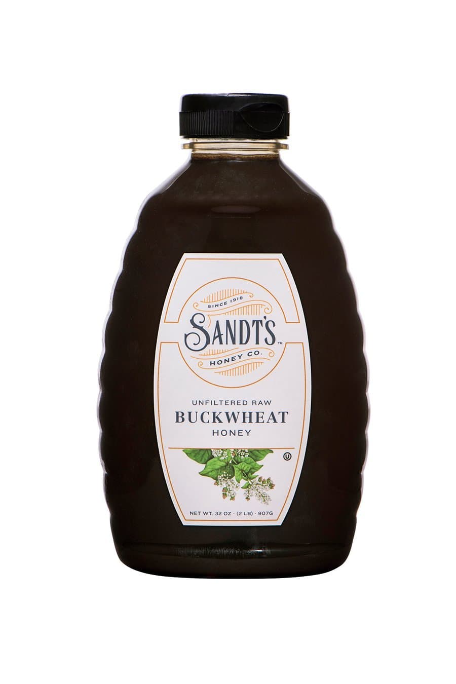 (Buckwheat) - Sandt's Buckwheat Honey, Unfiltered Raw Honey, Non-GMO Genuine, Pure Honey (0.9 kg)