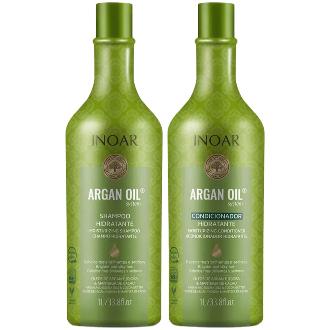 Argan Oil Shampoo & Conditioner Set - Hydrating, Moisturizing, Nourishing, Shine for Dry Damaged Hair - Repair, Hydration & Strengthen Chemically Treated Hair for Men and Women, 67.6 Fl Oz
