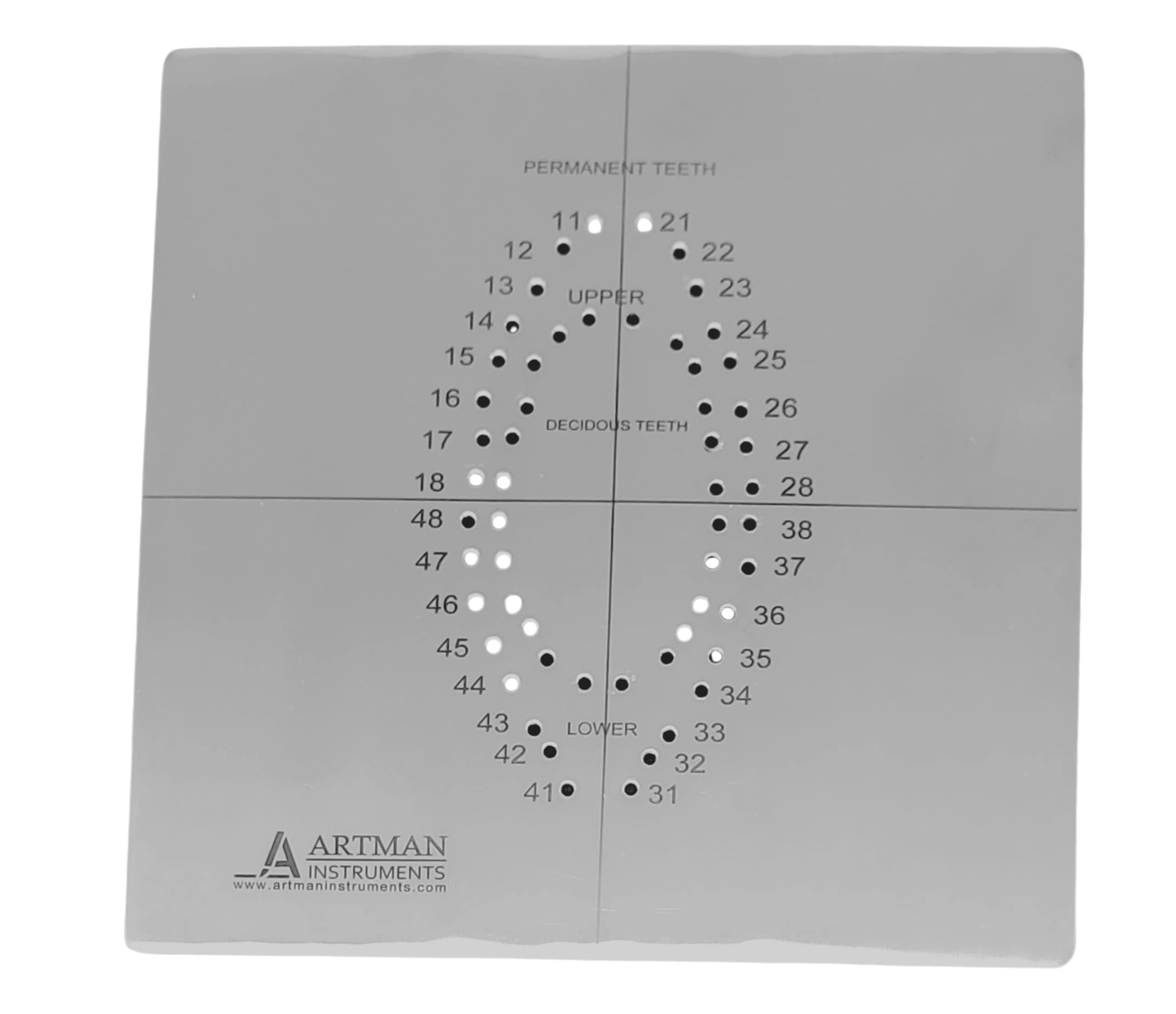 ARTMAN INSTRUMENTS Rubber Dam Template for Hole Punching β Dental Dam Punch Tool for Endodontic, Restorative Dentistry, and Oral Isolation