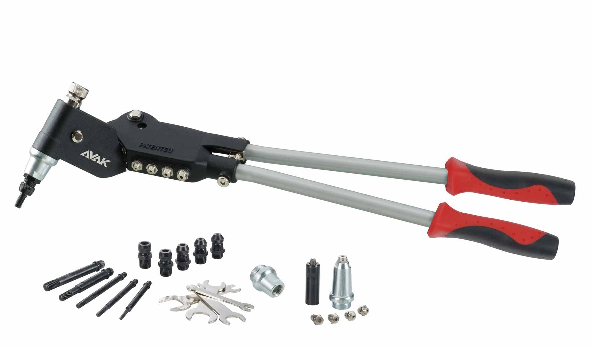 AVAK MaxDuty Swivel DUO - 2-in-1 360° Heavy Duty Swivel Head Fastening Tool for 1/4" Rivet and 3/8" Blind Rivet Nut (Standards UNC)