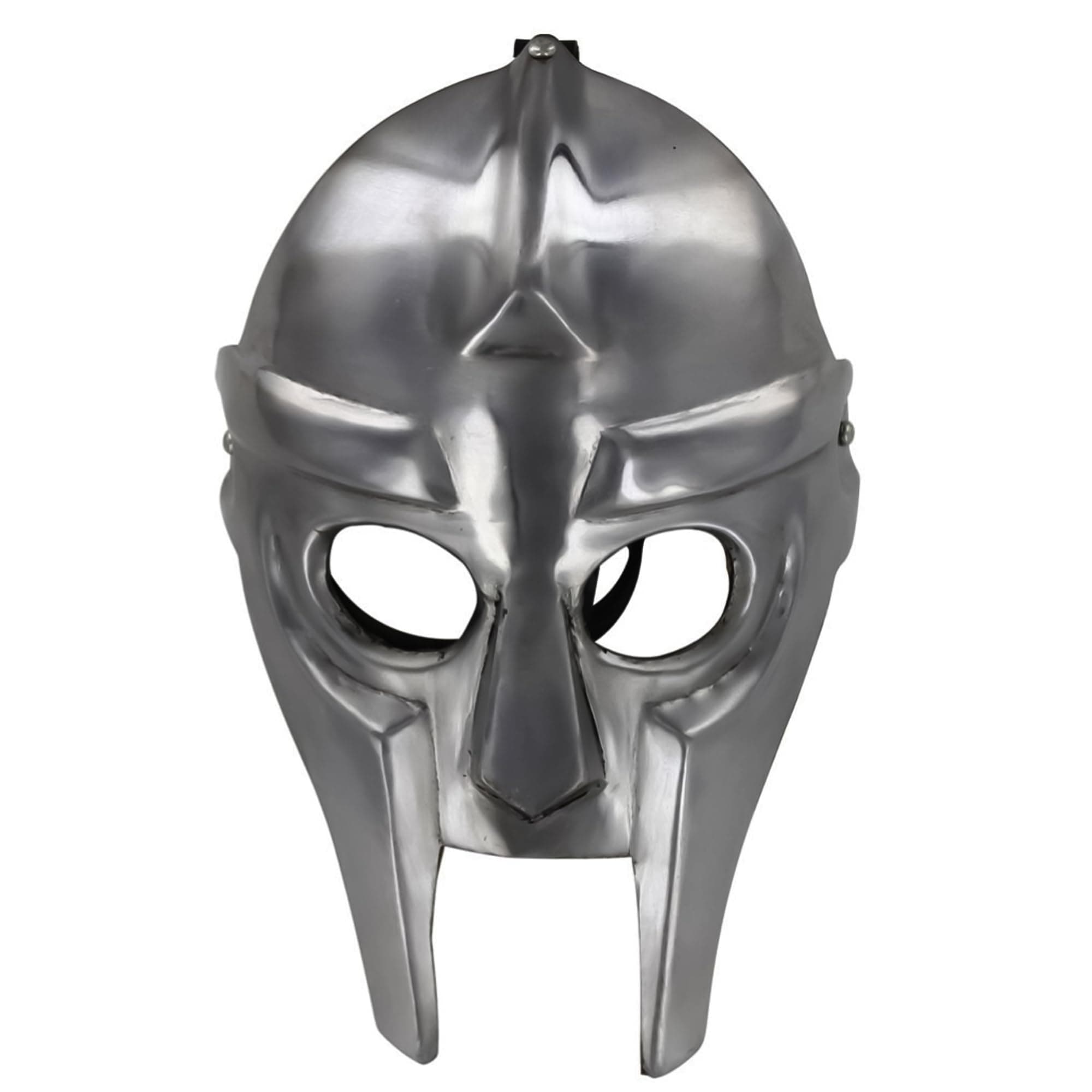 Armory Replicas™ Steel Mask Set – Hand Forged 18 Gauge Black & Gladiator Style Masks with Suede Lining & Brass Buckles