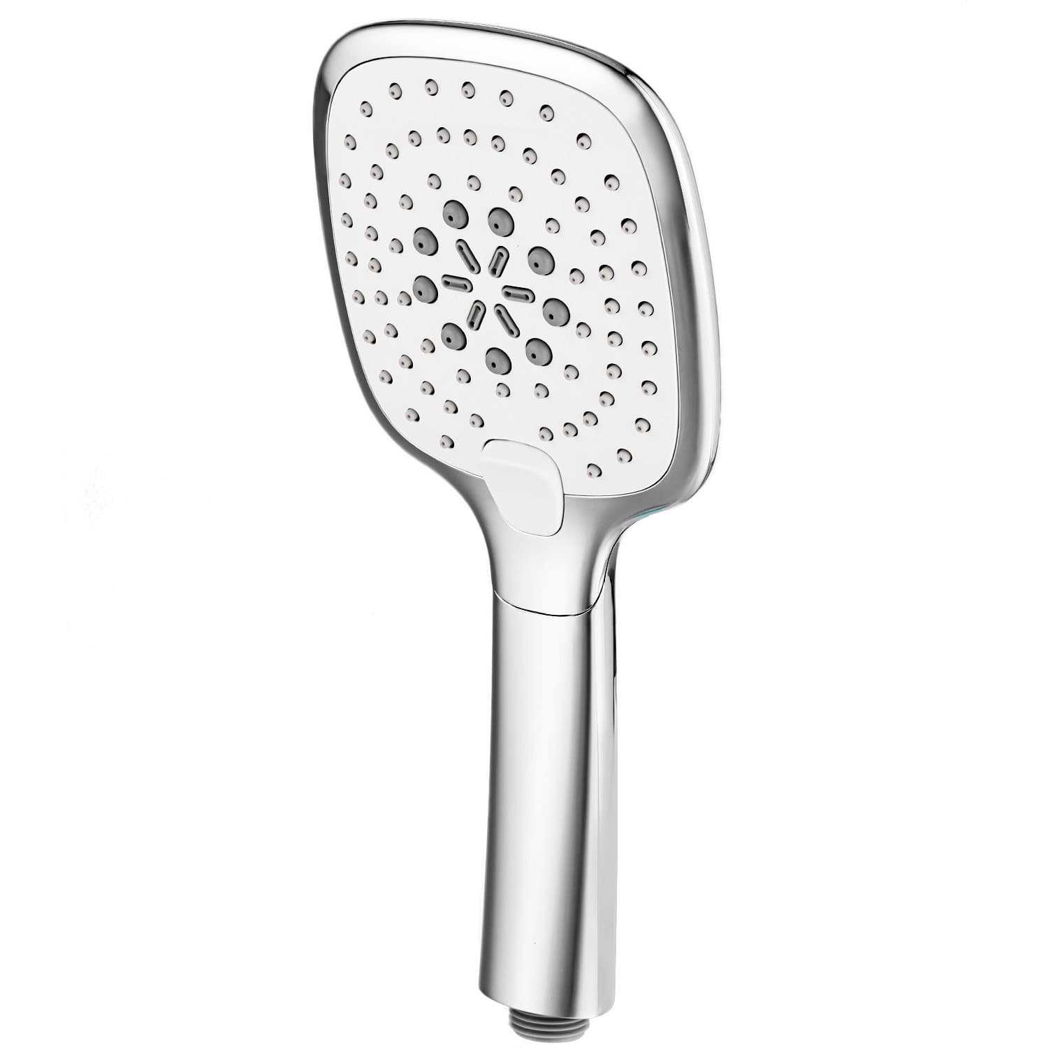 Dorfin Handheld Shower Head Chrome 3 Spray Setting Shower Heads with Handheld Spray-4.3 x 1.2 x 10.1inch(Square)