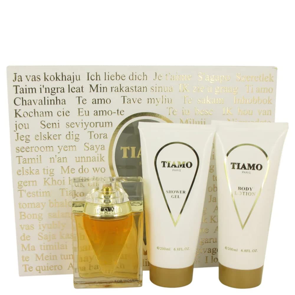 Tiamo by Parfum Blaze Gift Set - 3.4 oz Eau De Parfum Spray 6.8 oz Body Lotion 6.8 oz Shower Gel Women