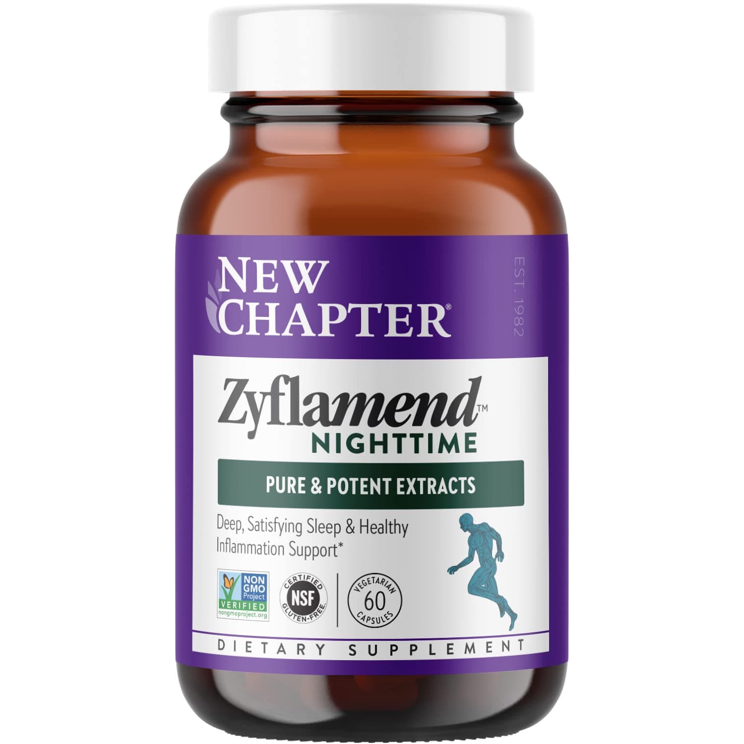 Sleep Aid – Zyflamend Nighttime for Sleep Support with Turmeric + Valerian Root + Lemon Balm + Holy Basil, Vegetarian Capsules, 60 Count