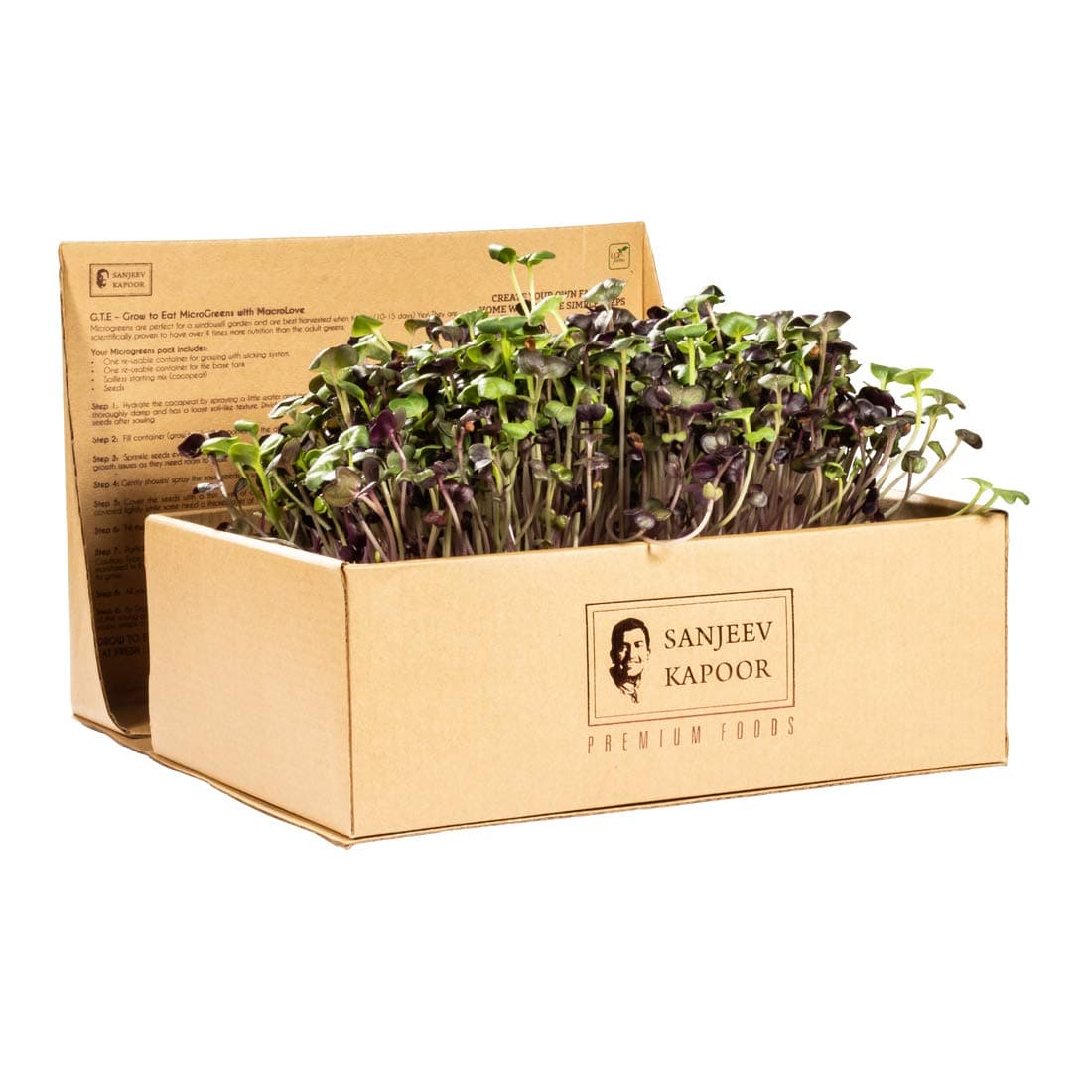 UGF Farms Sanjeev Kapoor Grow to Eat Micro Greens Kit - Salad Mix, Organic Sunflower, Red Amaranth, Garden Cress Seed Mix, Non-GMO Non-Hybrid for Indoor Outdoor Home and Garden
