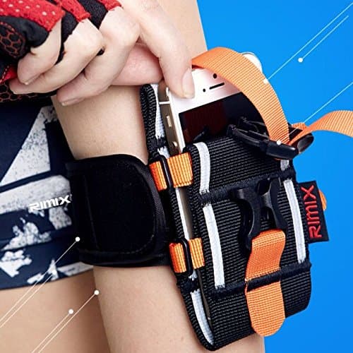 Rimix Adjustable, Stretchable and Breathable Sports Armband for iPhone 6, 6s and Other Smartphones, 6 Ways to wear (Orange, Regulated Version)