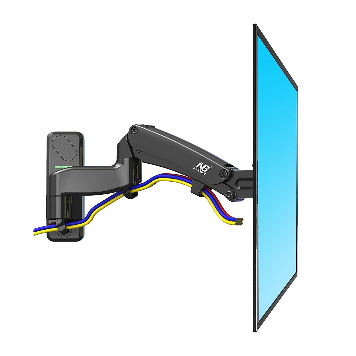 StandMounts F500 Gas Spring Full Motion TV Wall Mount Bracket for 50"-60" LED LCD Plasma Flat Display Screen Monitor Arm TV Extends 20.6" Load Capacity 30-50lbs VESA 100 x 100 - 400 x 400mm Bundle Swivel 180°