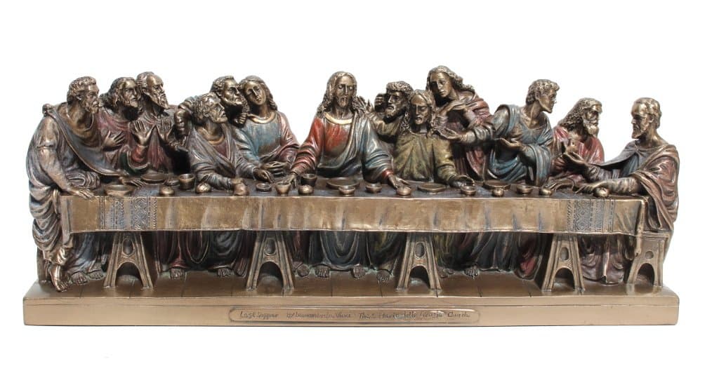 VERONESE The Last Supper Jesus Twelve Apostles Statue Figurine Cold Cast Bronze