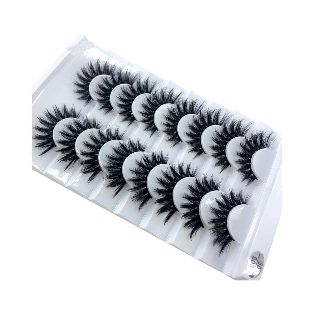 HBZGTLAD new 8 pairs of natural false eyelashes long makeup 3d mink eyelashes extend eyelashes (B03)