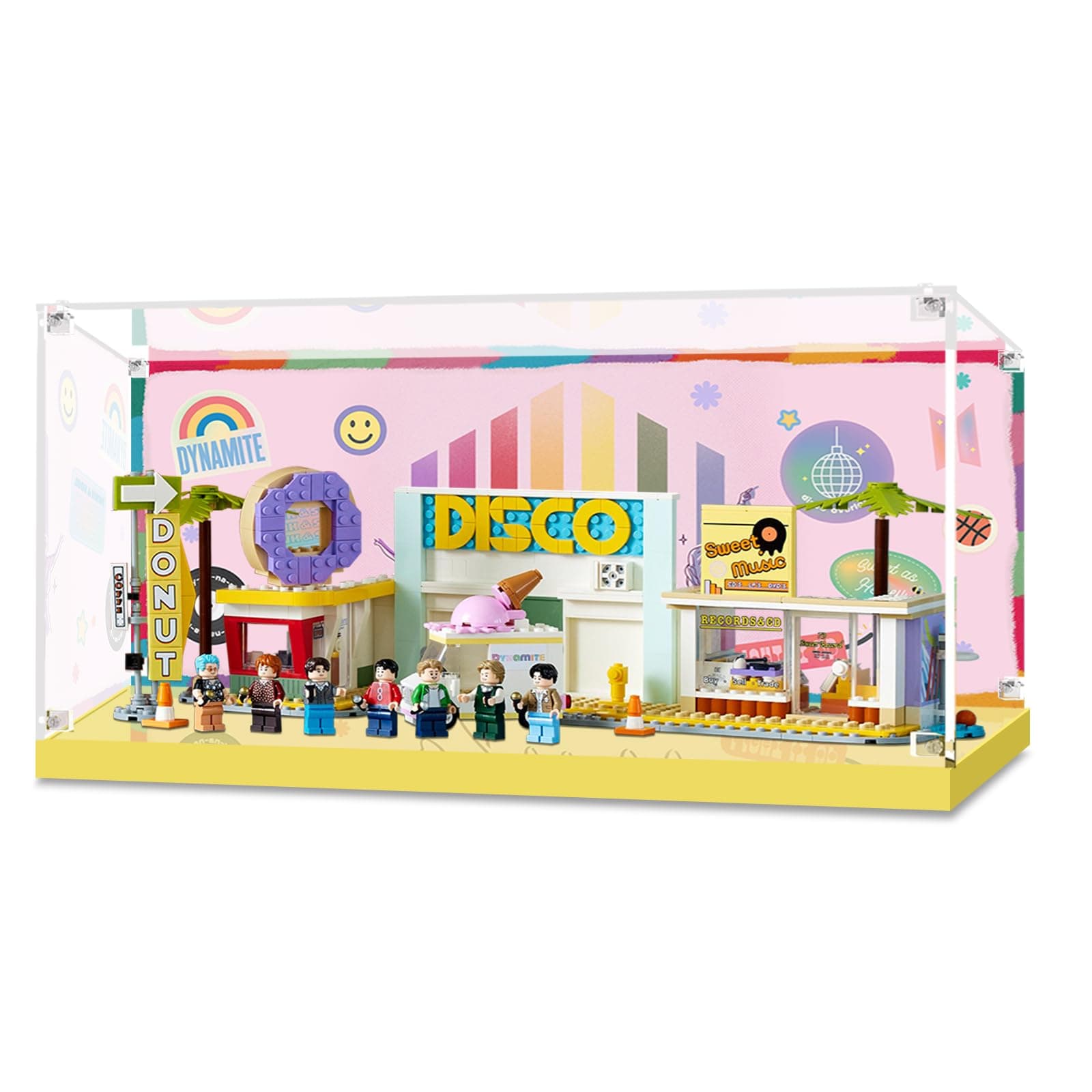 PIPART Acrylic Display Case Compatible with Lego 21339 BTS Dynamite, Clear Dustproof Box (Display Case Only, The Model Not Included)
