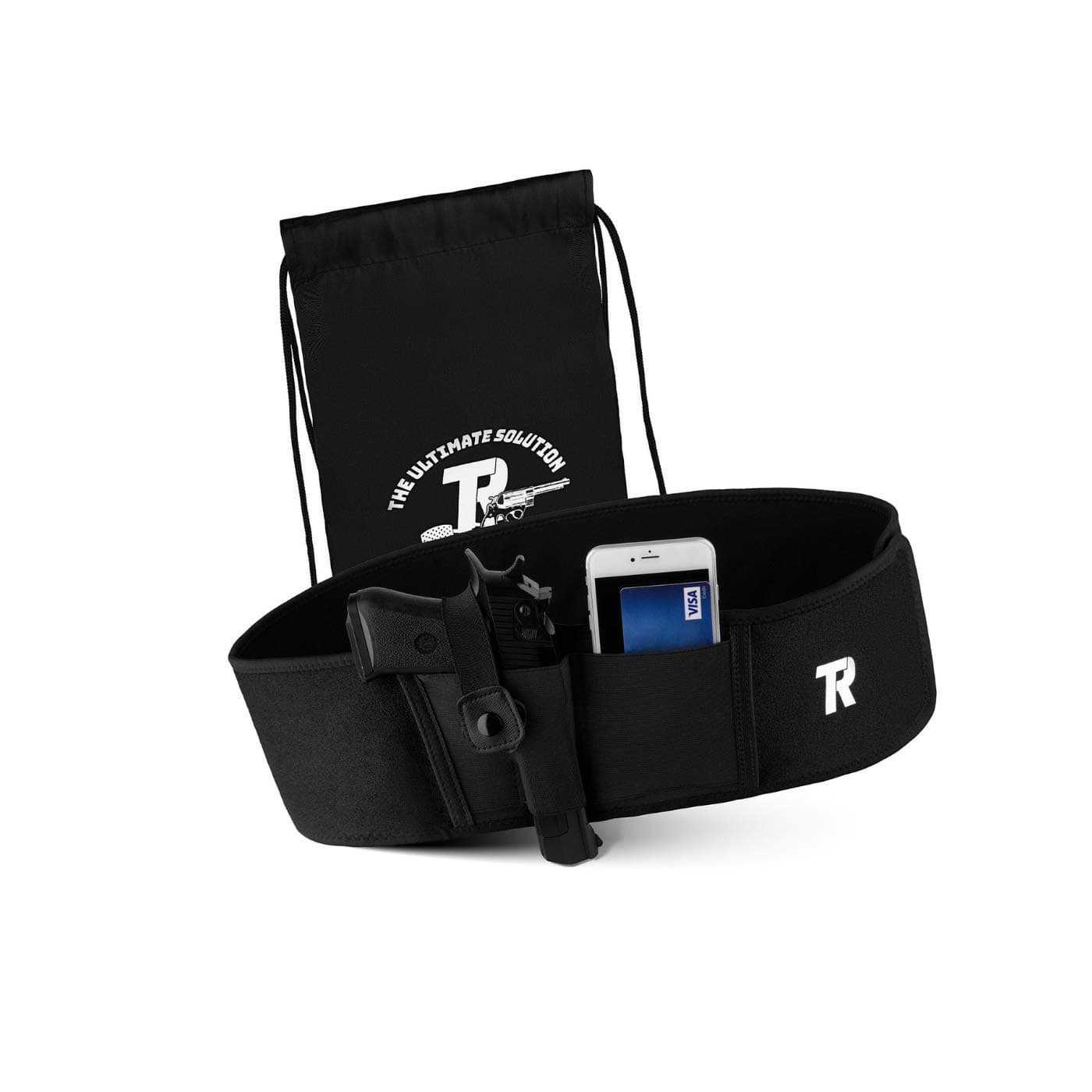 Belly Band Concealed Carry IWB Holster, Neoprene Elastic Tactical Gun Holster with Exclusive Cotton Lining, Fully Adjustable 42-Inch Pistols & Hand Gun Holder Waistband for Men & Women