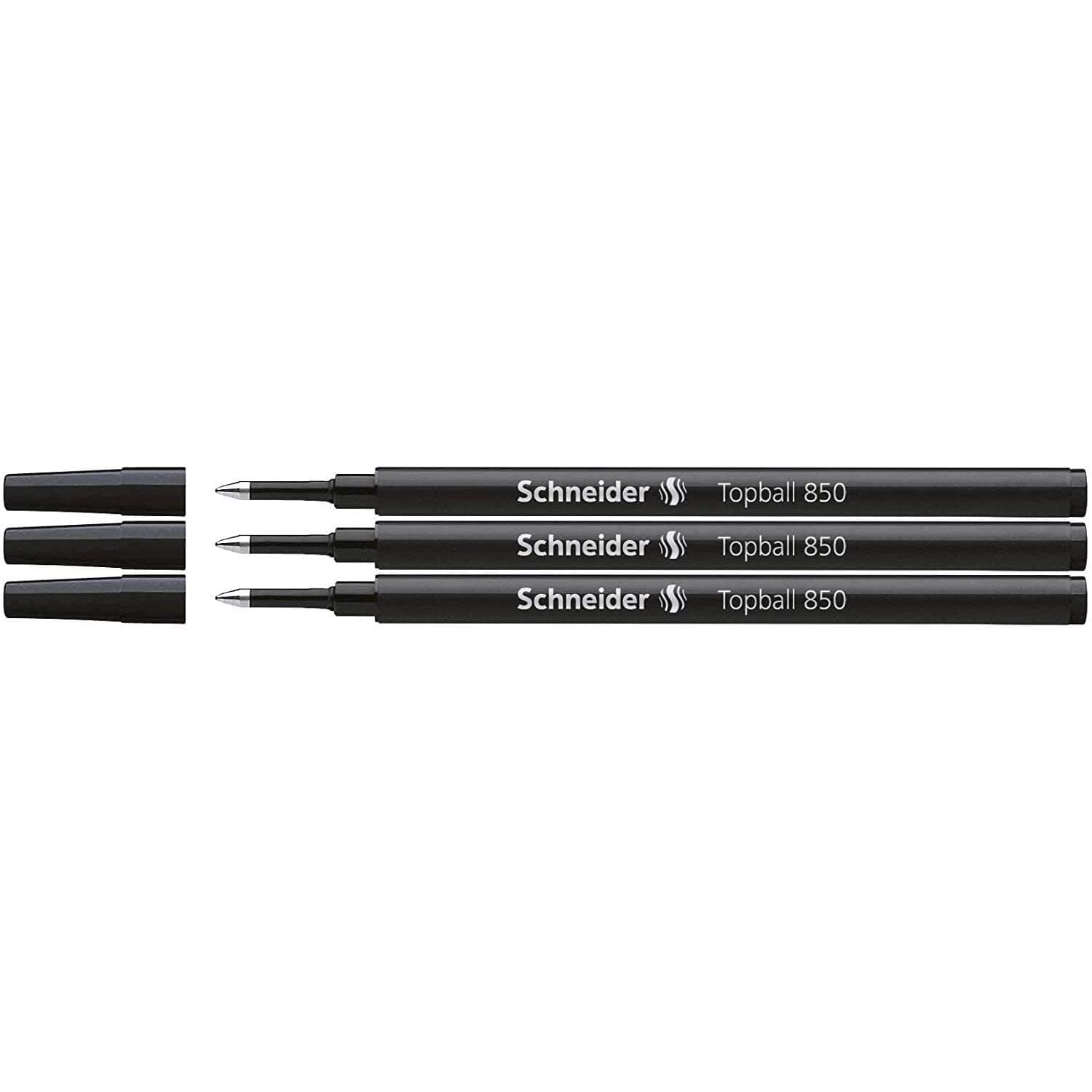 Pack of 3 Topball 850 Rollerball Refills Medium Tip 05 Black