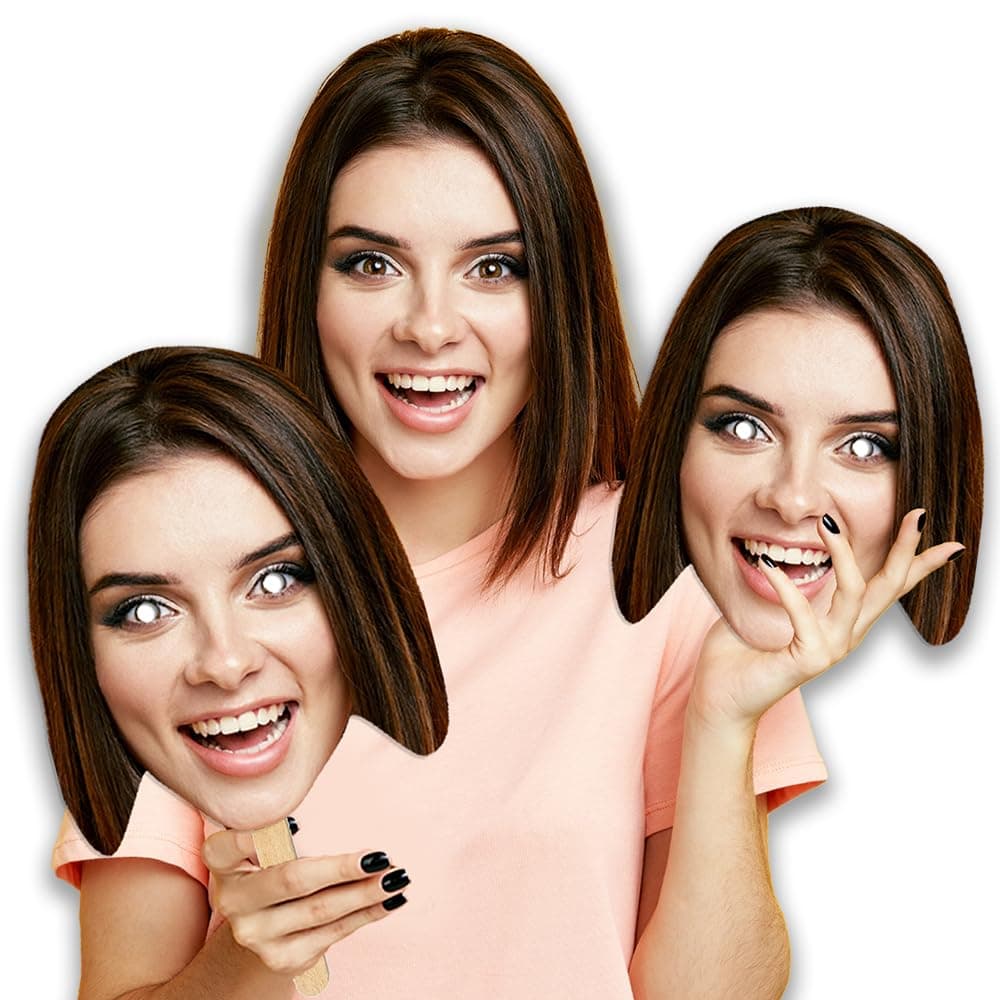 Celebrity Paper Masks10 Personalised Photo Face Masks On A Stick Perfect For Hen Party, Stag Do And Birthday Parties, Choose ANY Amount (DIY Kit, On A Stick)