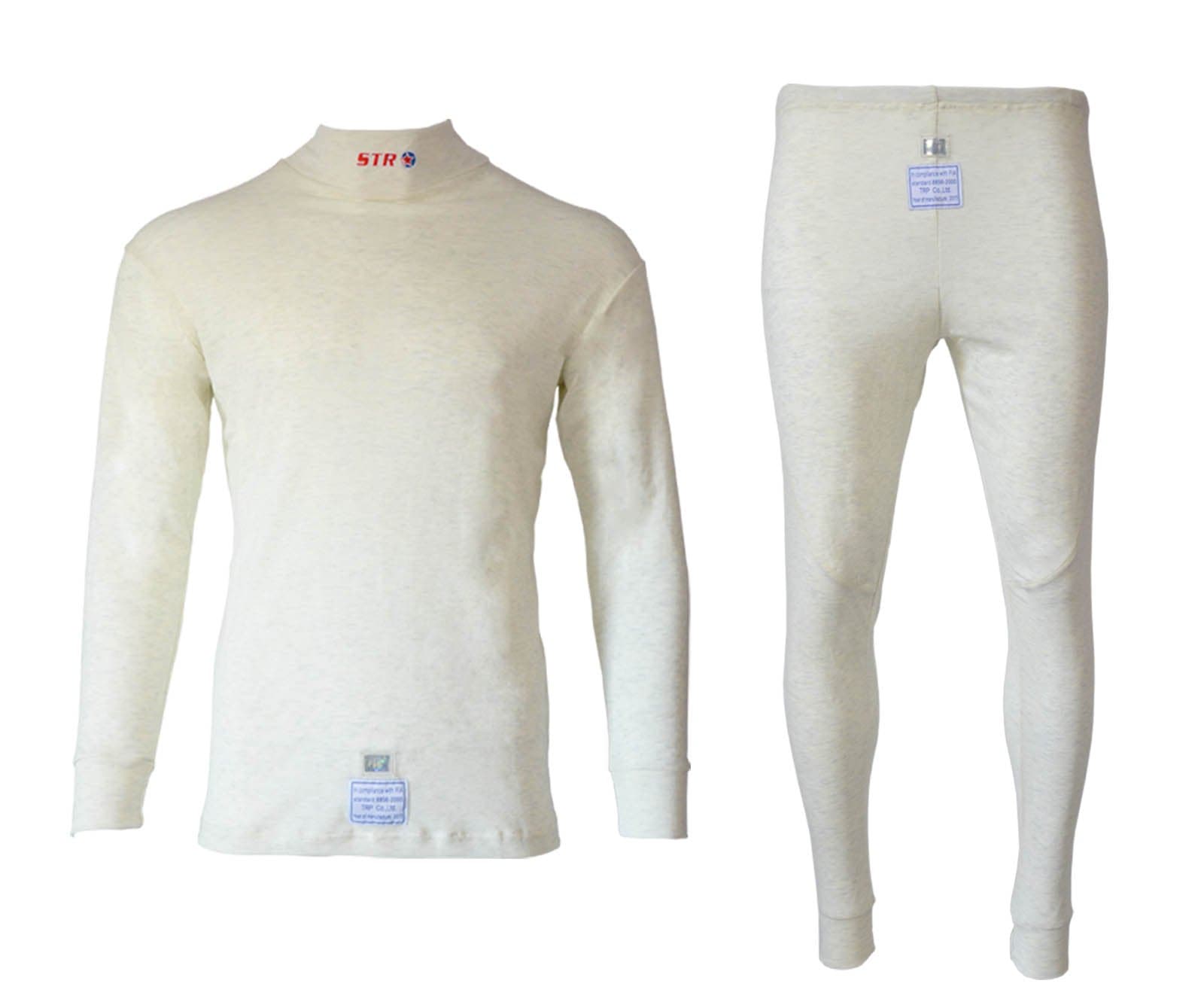 Rayon/Nomex Club Race Underwear - FIA Approved - White, Size XS to XXL - Ideal for Circuit/Rally/Oval Racing (Top & Bottoms, M)