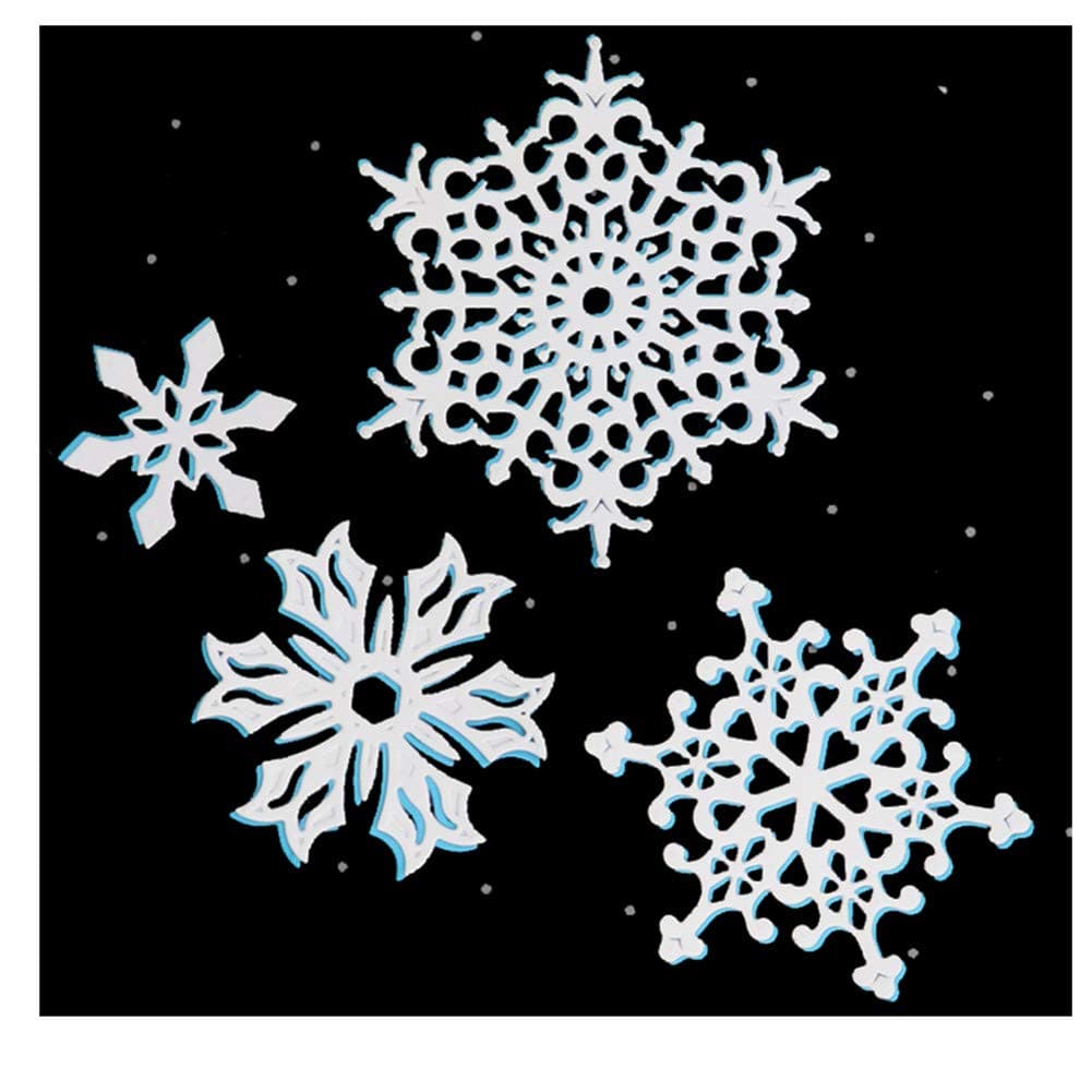 Cutting Dies Snowflake for Scrapbooking Tools Christmas Card Making Decoration (4pcs/Pack Big Snow die cuts)