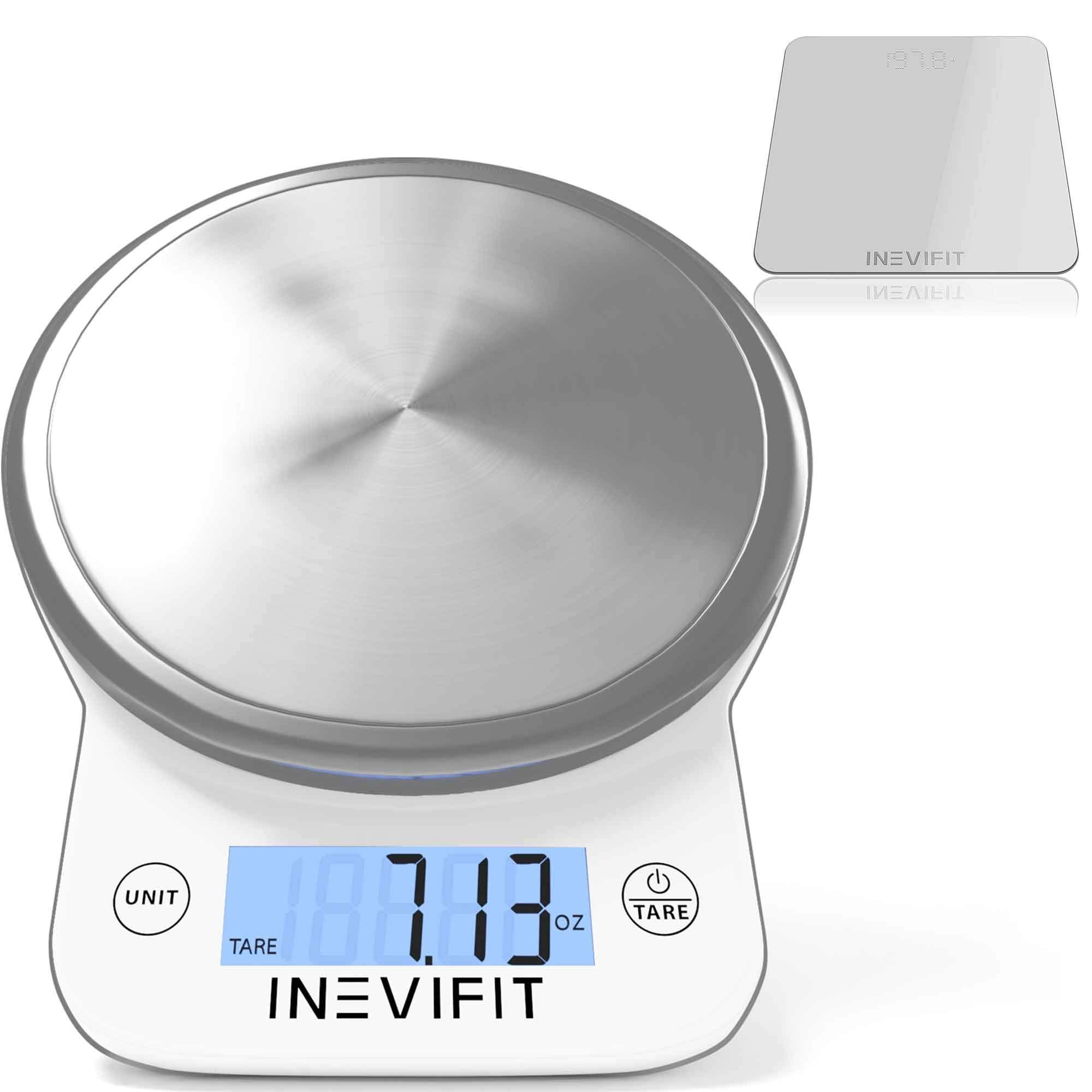 INEVIFIT Bathroom Scale & Digital Kitchen Scale Fitness Bundle, Complete Body Composition and Nutrition Tracking Solution with Batteries Included