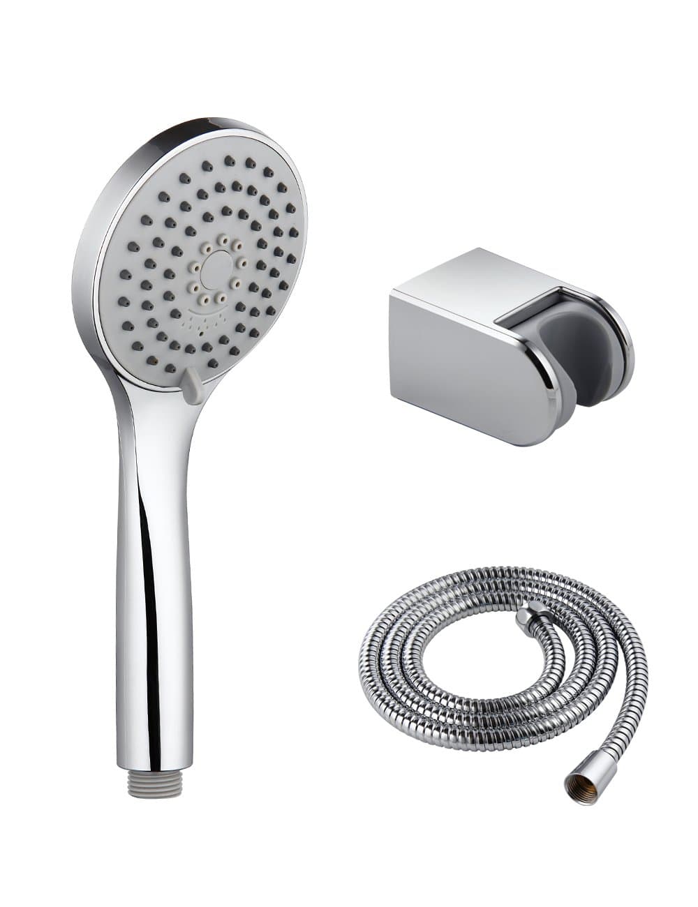 Low Pressure Shower Head and Hose and Holder,Bathroom Shower Kits Chrome Set with 3 Function Low Pressure Handheld Shower Head and Adjustable Shower Bracket Support Holder and 1.5m Length Chromed Shower Hose by Aquatimez(Chrome)