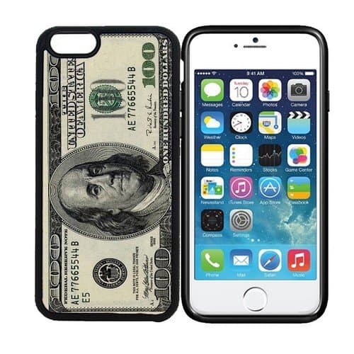 iPhone 6 (4.7 inch display) Designer Black Case - 100 Dollar Bill