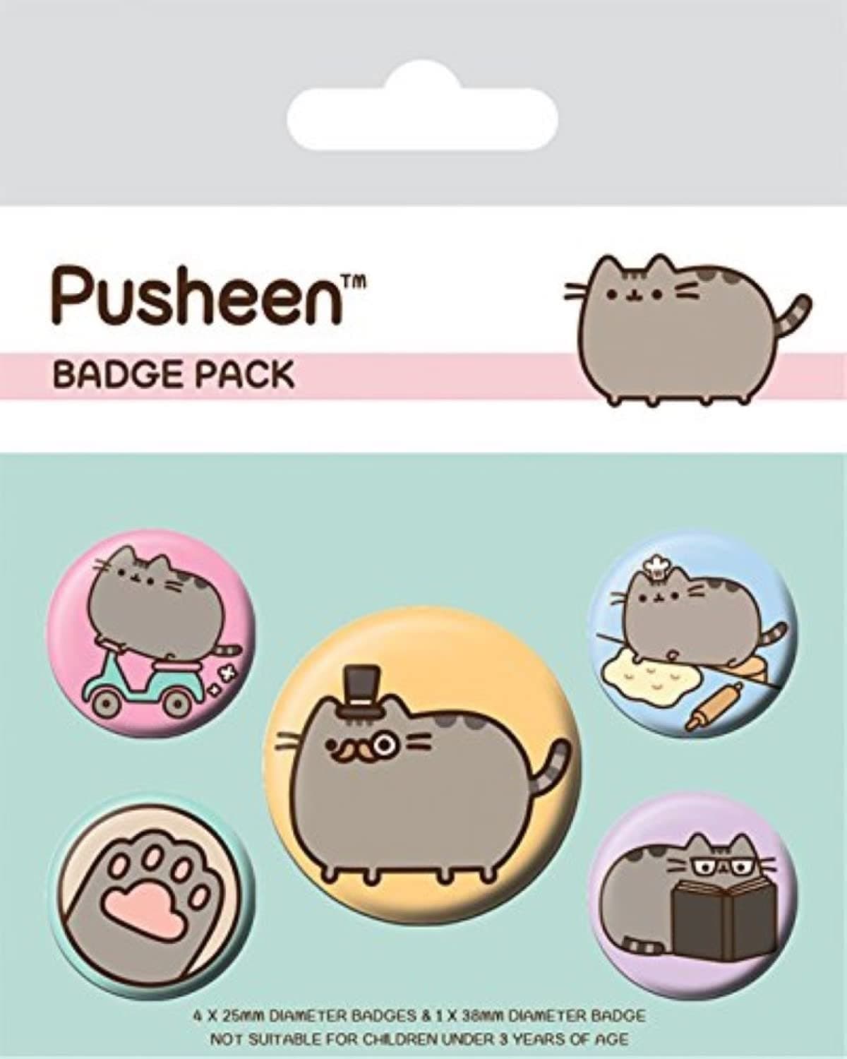 Pyramid International BP80623-Multi-Color-10 x 12.5cm Pusheen - Fancy Badge Pack, Card, Multi-Color, 10 x 12.5cm