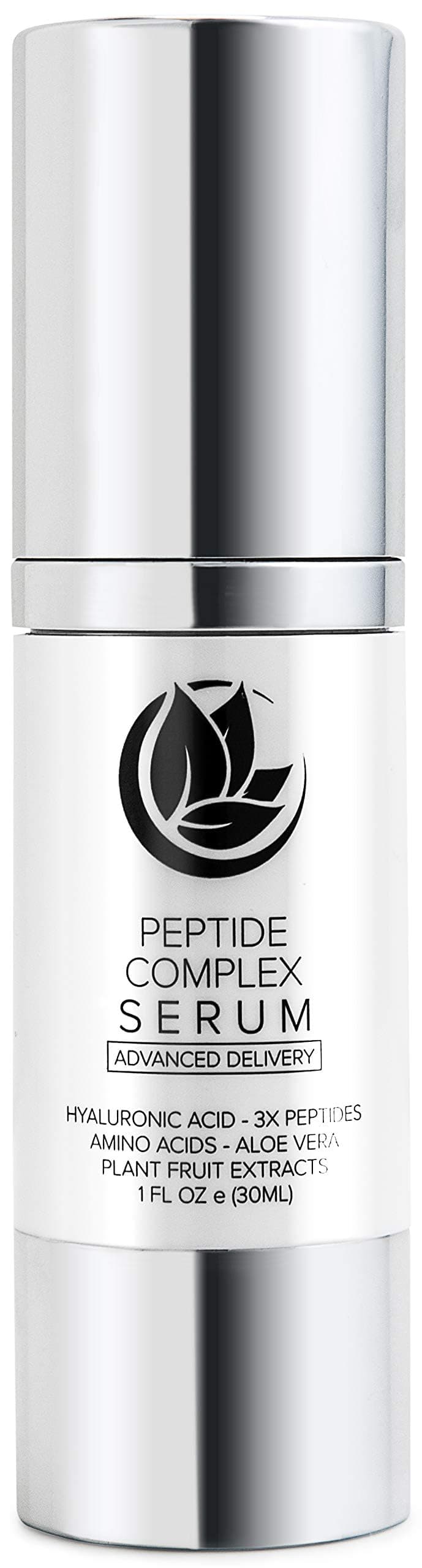 Peptide Complex Serum by Microderm GLO, Best Anti Aging, Wrinkle, Facial Care, 100% PURE & NATURAL, Plump, Hydrate & Nourish Your Face, Boosts Collagen & Heals Skin While Improving Tone & Texture, 1oz