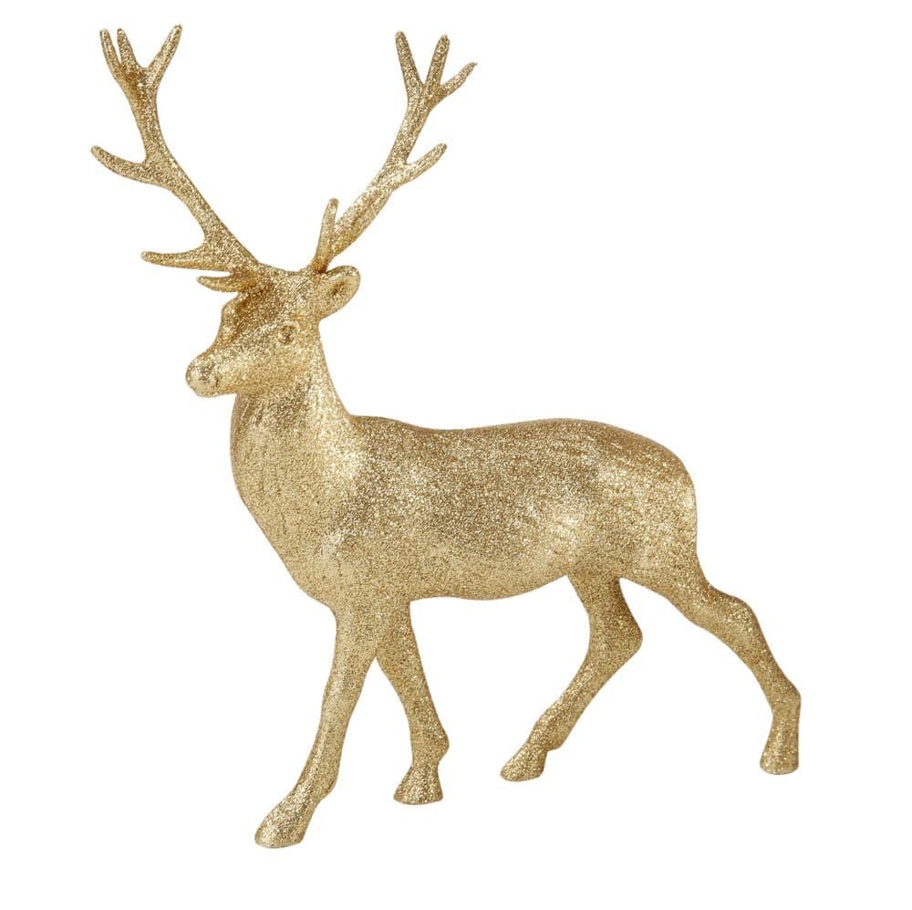 Party Porcelain Glitter Reindeer, Gold