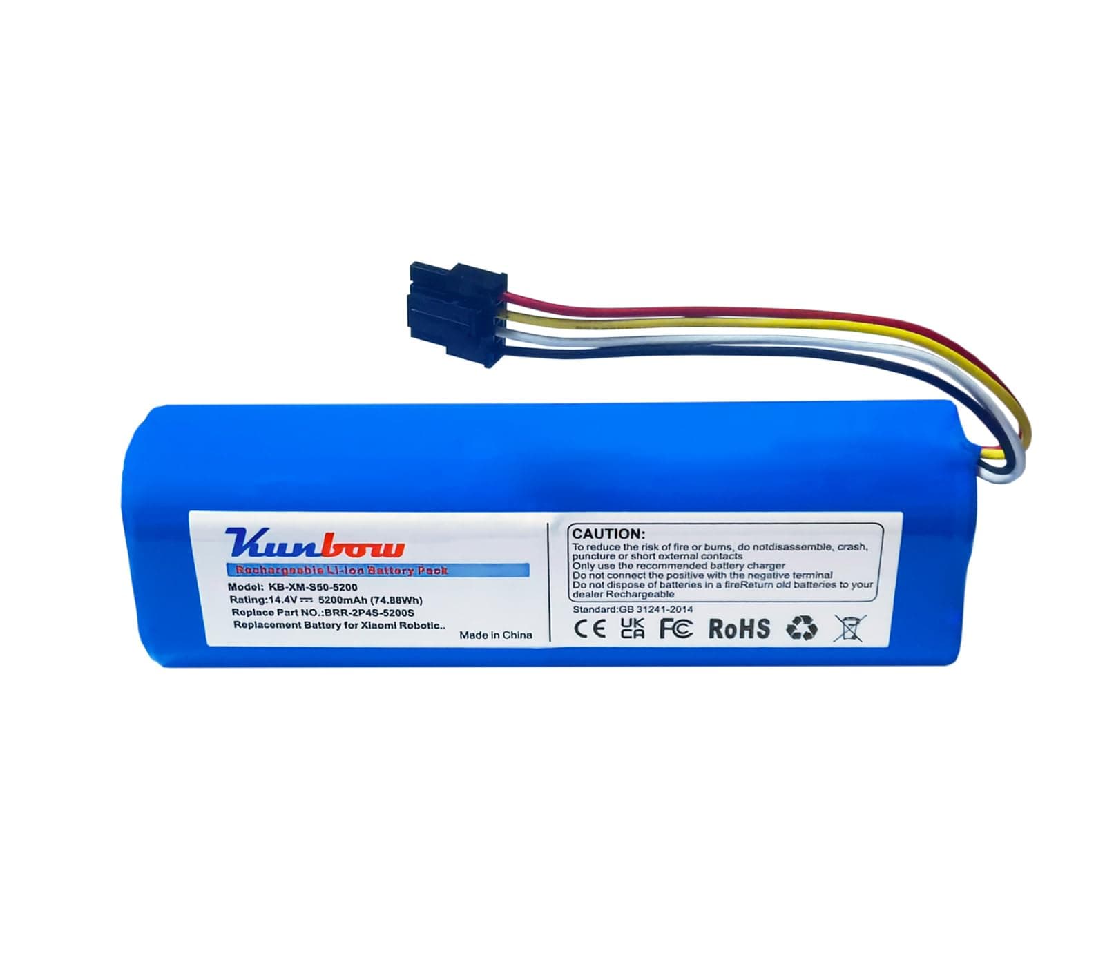 5200mAh Replacement Battery for Xiaomi Roborock S5,S6,S7, S50,S51,S60,S55,S65,S70,S75 Robot, Battery for Dreame F9,D9,D10,L10 Pro,L10 Pro Plus,D10s Vacuum Cleaner, Replacement for Xiaomi BRR