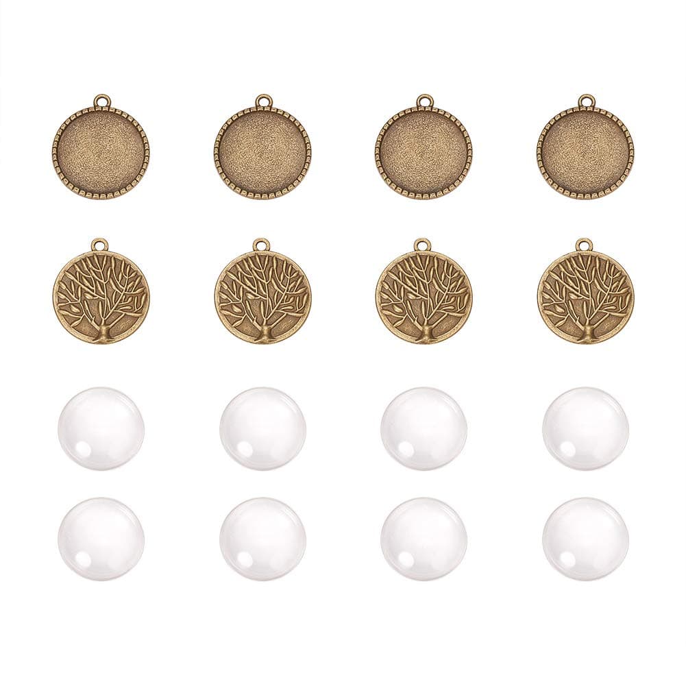 Tree of Life Pendant Kit, 10 Sets, Antique Bronze, 32x28mm