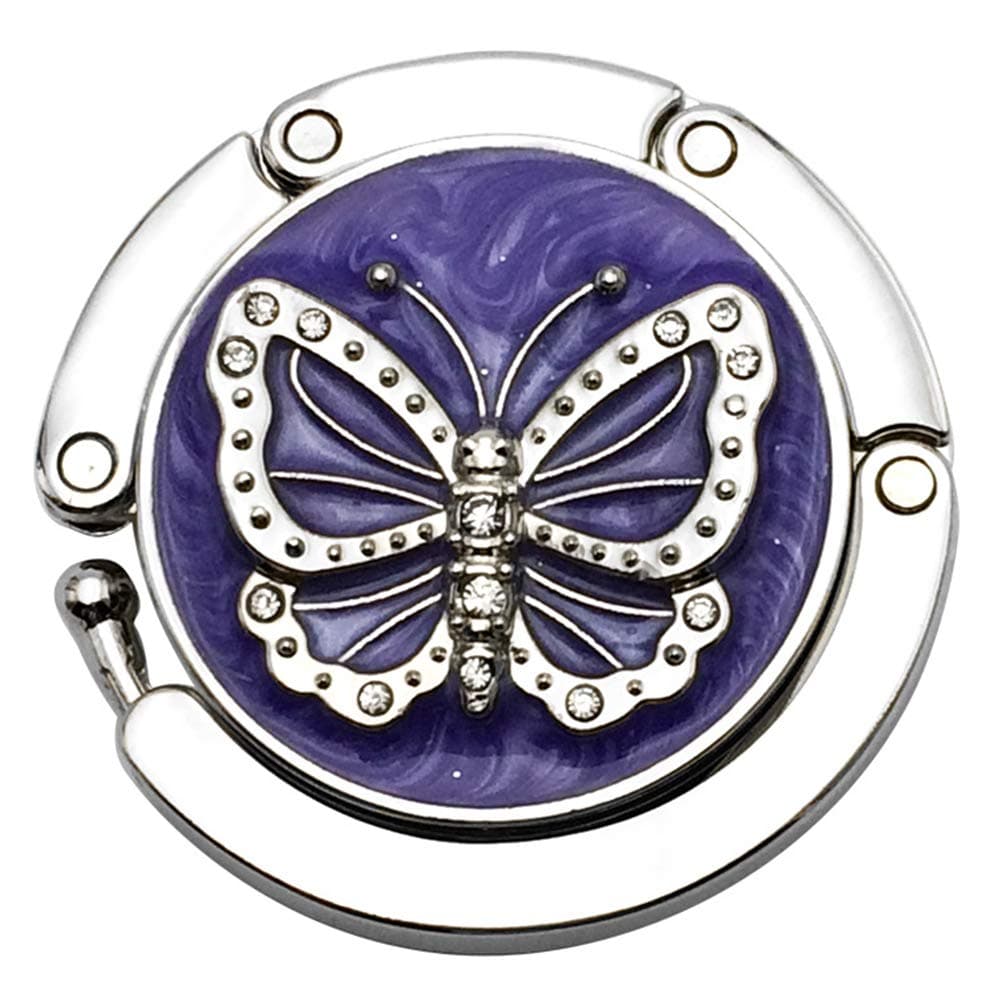 Limeo Handbag Hook Metal Foldable Handbag Hook Foldable Handbagholder Purse Hook Handbag Hook Foldable Purse Hook Folding Handbag Table Hanger Handbag Holder Bag Holder Bag Hook (Purple)