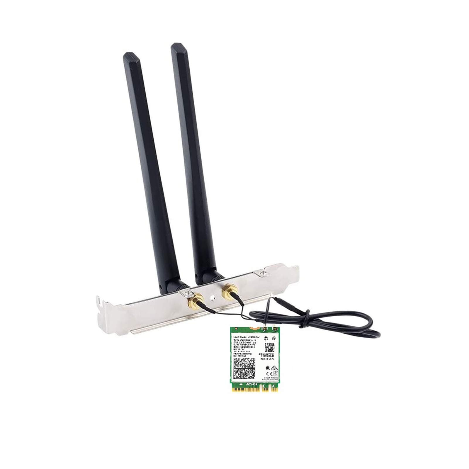OKN Wi-Fi 6 (Gig+) Desktop Kit, AX200, 2230, 2x2 AX+BT, Includes RF Cable (11 inch), 5dBi High Gain Antennas and Brackets