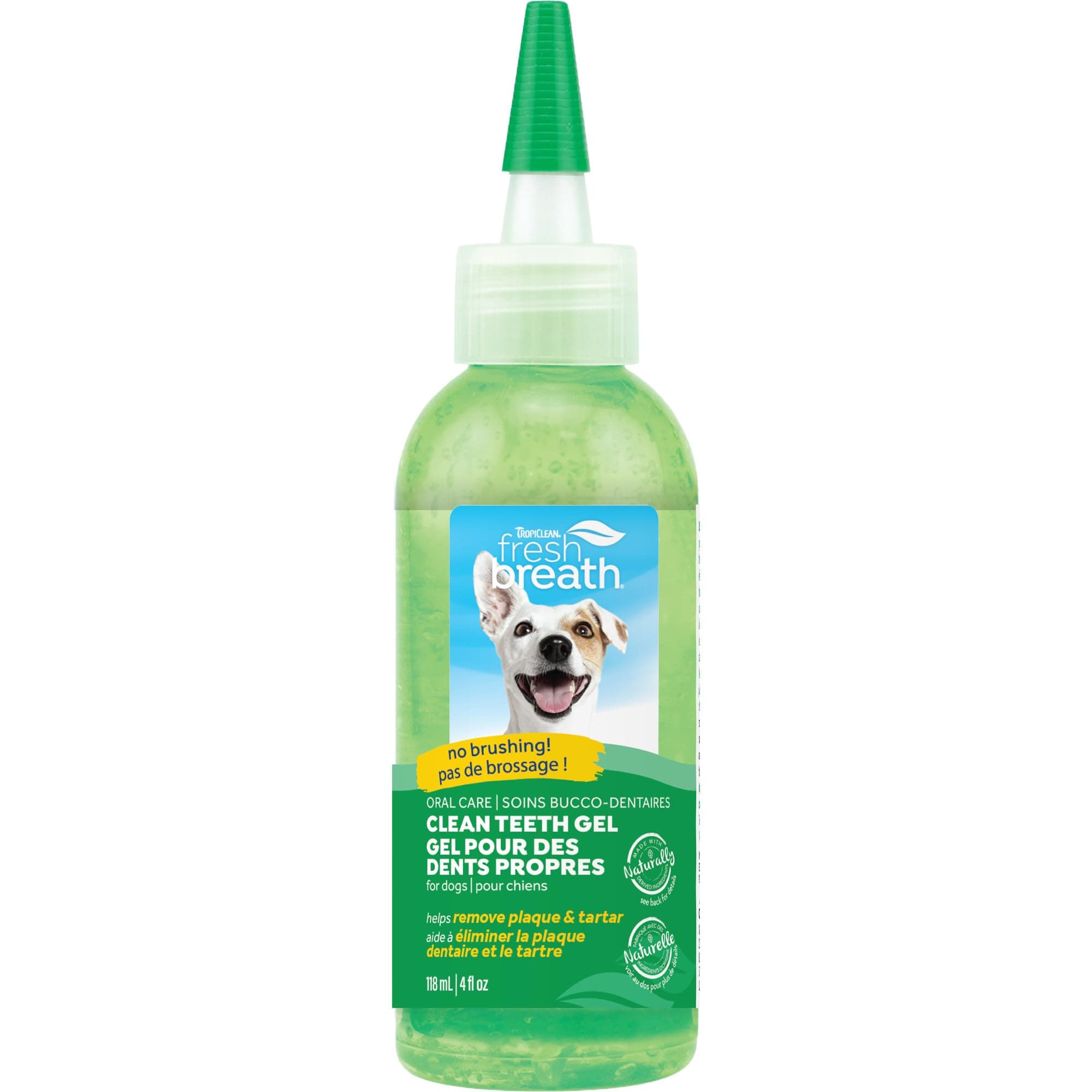 TropiClean Fresh Breath Dog Toothpaste for Teeth Cleaning, Breath Freshener, Easy to Use Plaque & Tartar Remover Gel, No Toothbrush Needed, 4oz.