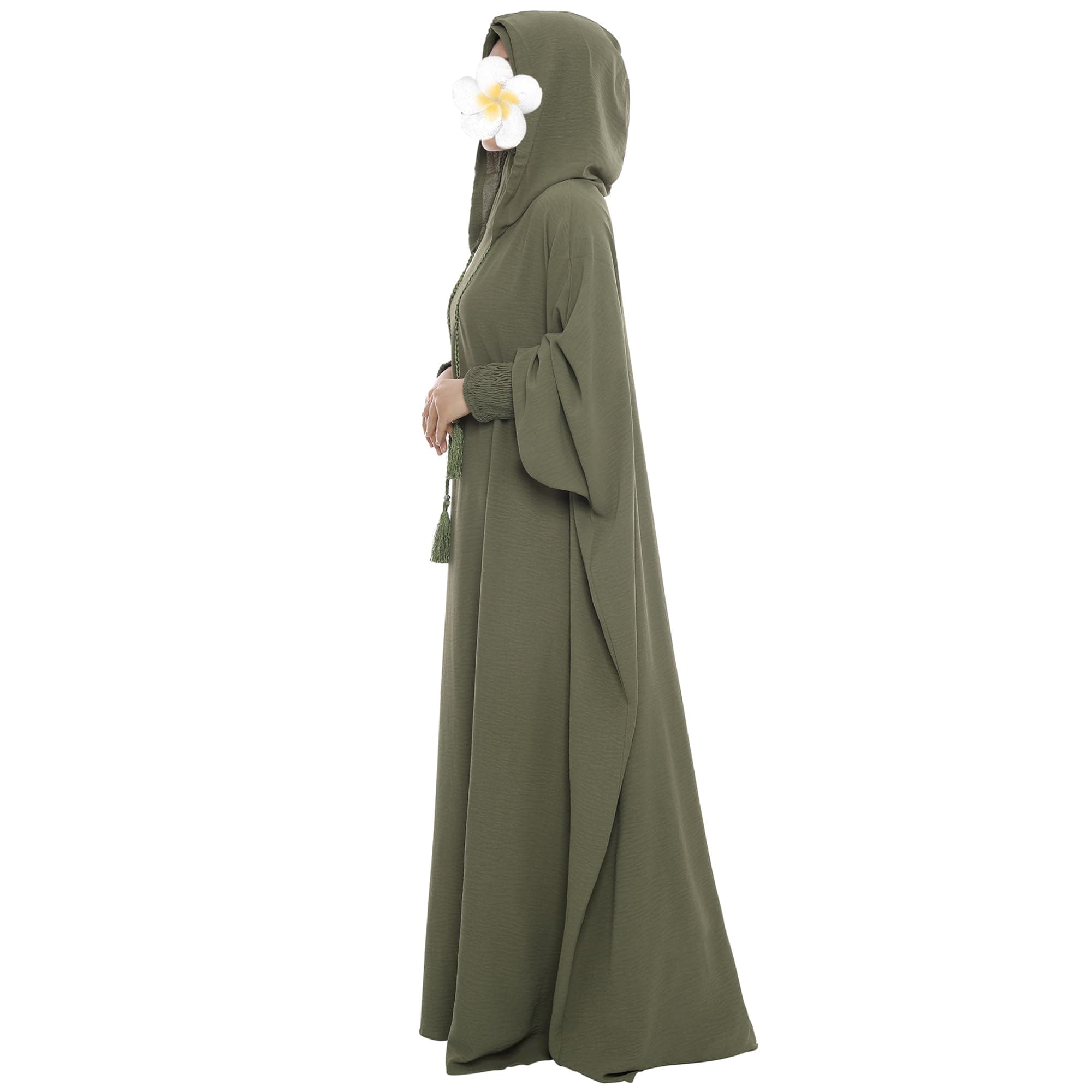 Muslim Prayer Dress Abaya Solid One-Piece Hoodie Abaya Dress for Women Long Maxi Dress Islamic Dubai Jilbab