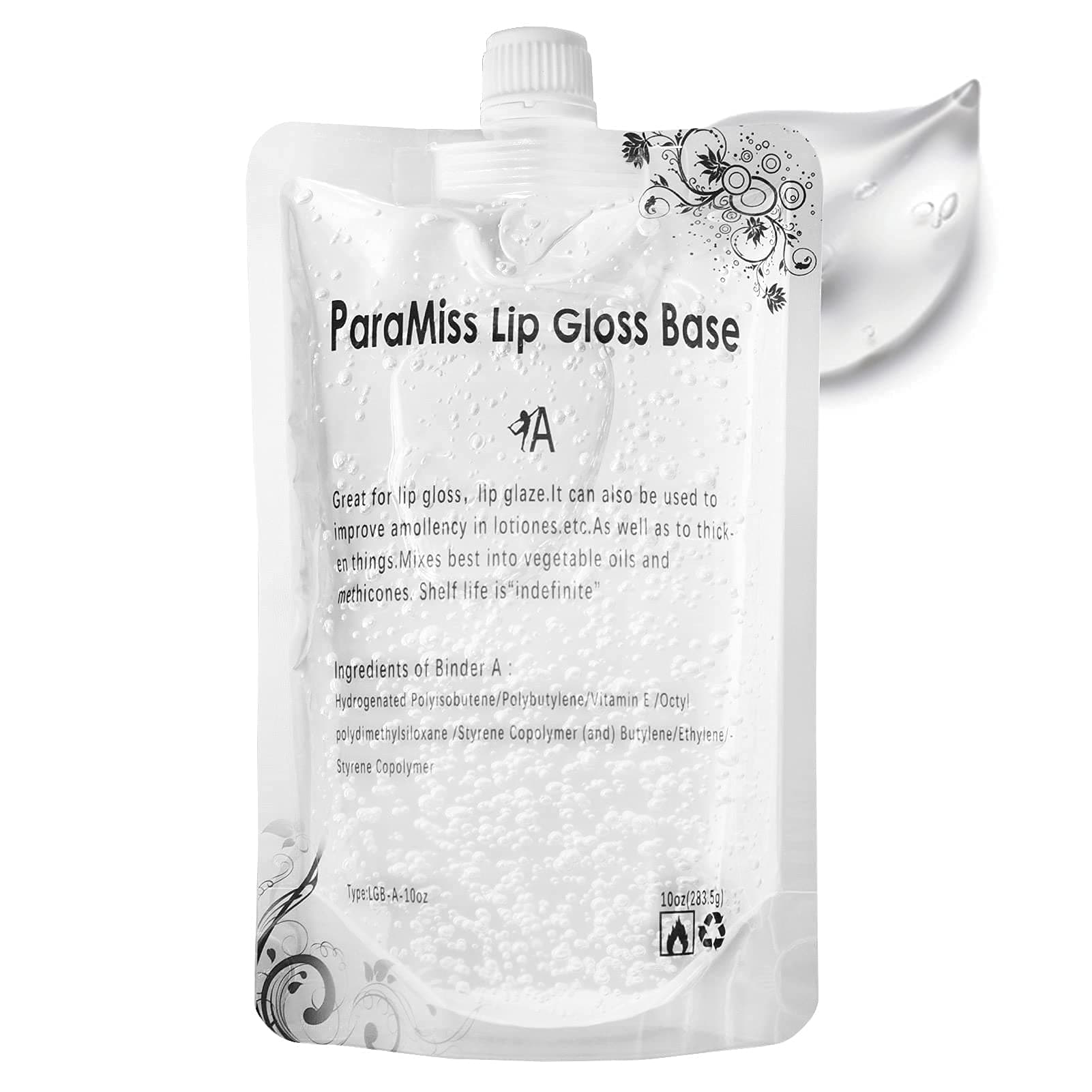 Lip Gloss Base Gel with Olive Oil & Vitamin E for Moisturized and Glossy Lips, 350 ml