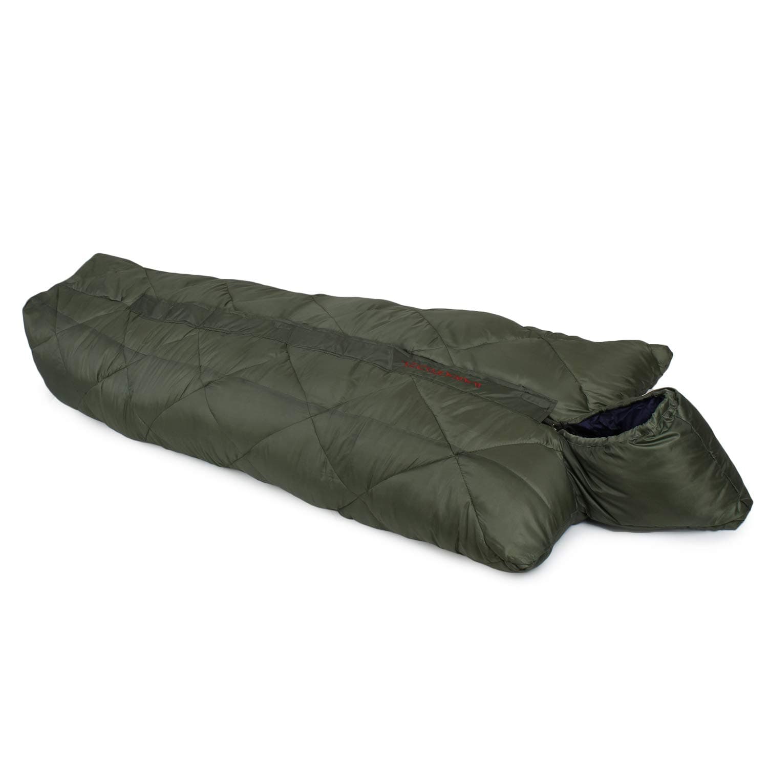 KLAIR Double Layered Nylon Fabric Inner Warmed Sleeping Bag (Olive Green)