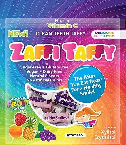 Zaffy Taffy by Zollipops, The Good for Your Teeth, All Natural, Sugar Free Taffy (24 x 85g Bag)