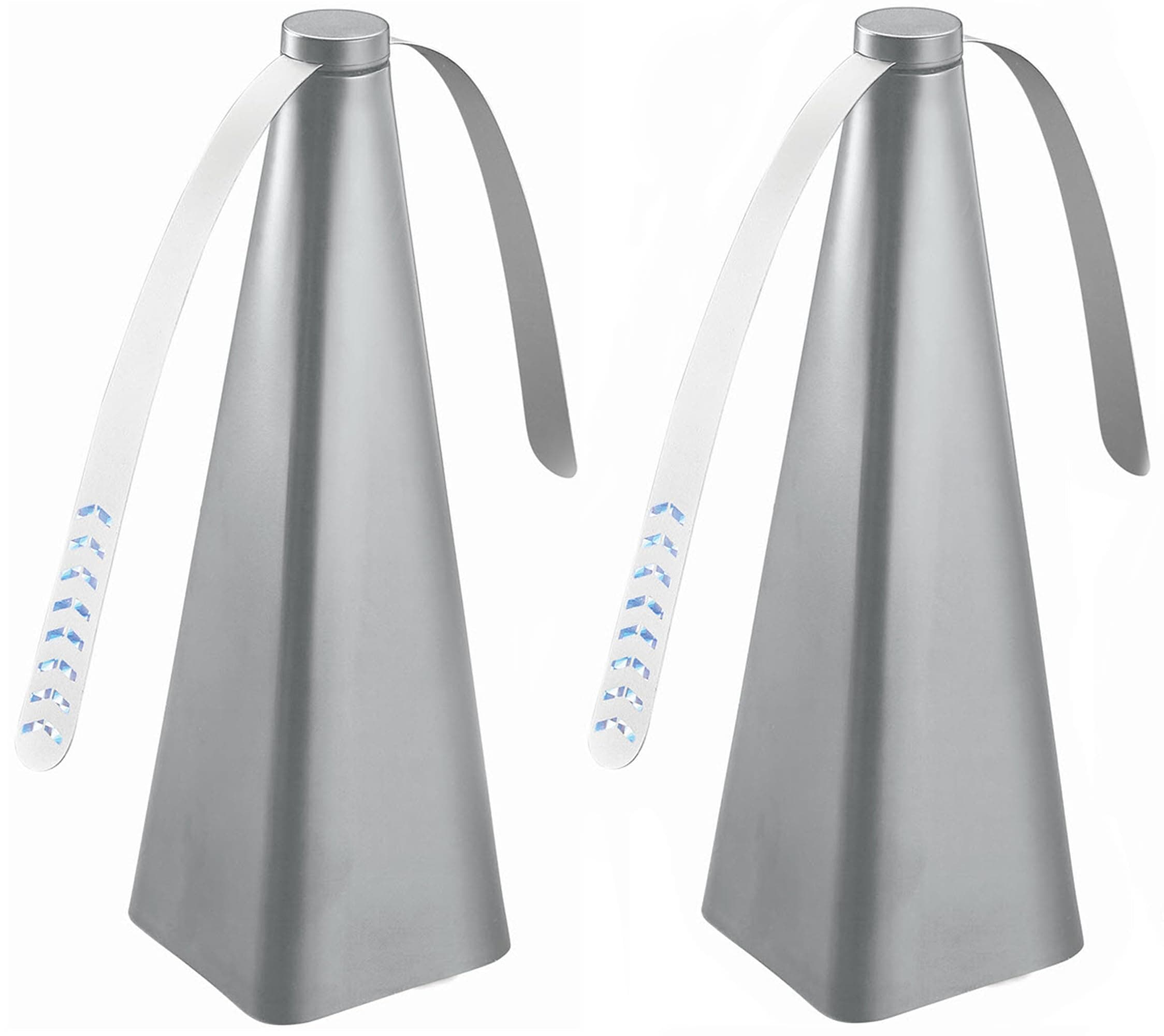 Treva Bug Fan, Fly Deterrent with Holographic Blades to Clear Bugs, Mosquitoes, and Flies, Battery Powered Fly Fan, Silver (2 Pack)