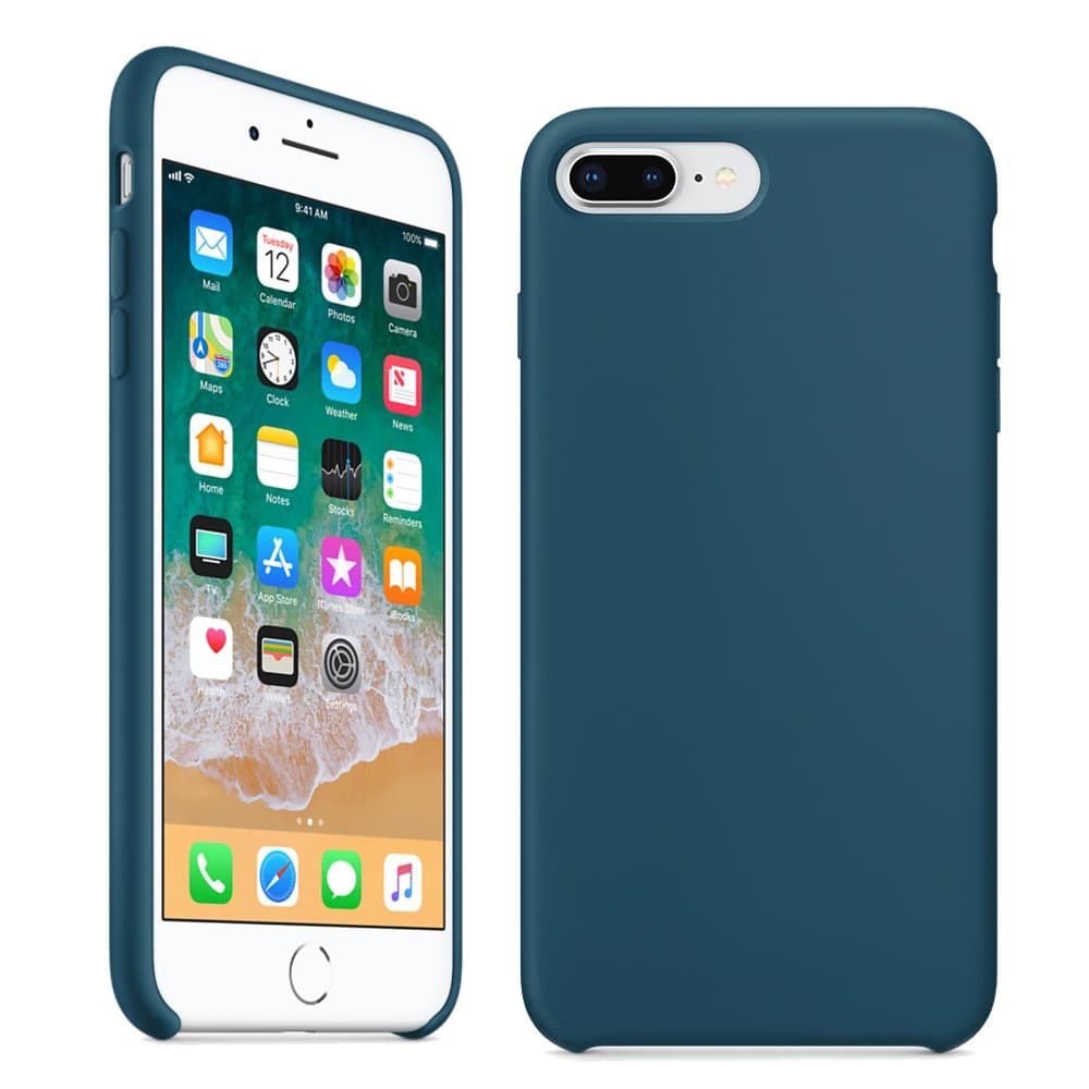 iPhone 8 Plus/7 Plus Liquid Silicone Case,LIANGJIHUI Liquid Silicone Gel Rubber Shockproof Case Cover with Soft Microfiber Cloth Lining Cushion for Apple iPhone 8 Plus/iPhone 7 Plus,Cosmos Blue