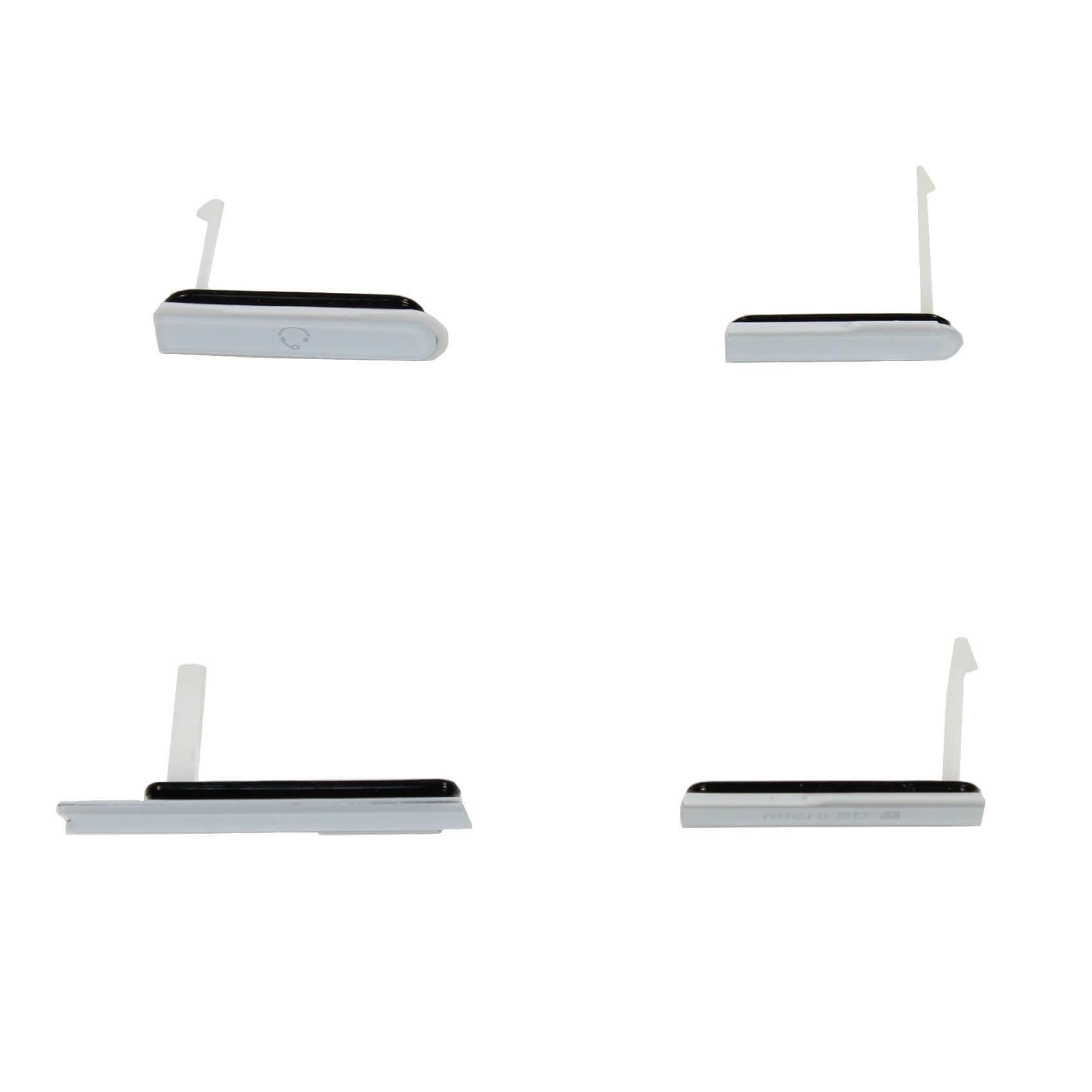 RBC Sim & Micro SD Card / USB Charging Port Cover For Sony Xperia Z L36h C6602 C6603 - White