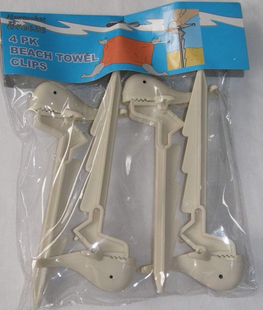 Off White Whale Beach Towel Clips Anchors, Set of 4