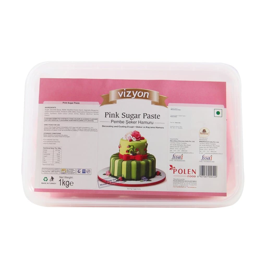 Vizyon Vizyon Sugar Paste (fondent) - Pink 1 kg, 1000 g