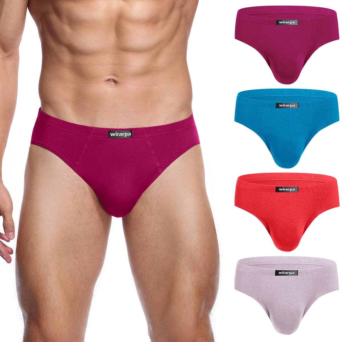 Men's Underwear Modal Microfiber Briefs No Fly Covered Waistband Silky Touch Underpants 4 Pack