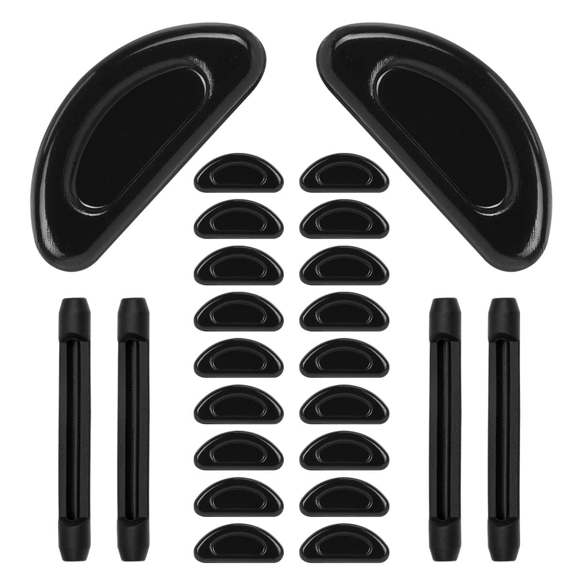 10 Pairs Eyeglass Nose Pads Silicone Soft Seft Adhesive Thin Anti-Slip Nosepads for Eyeglasses Glasses Sunglasses (Black 1mm)