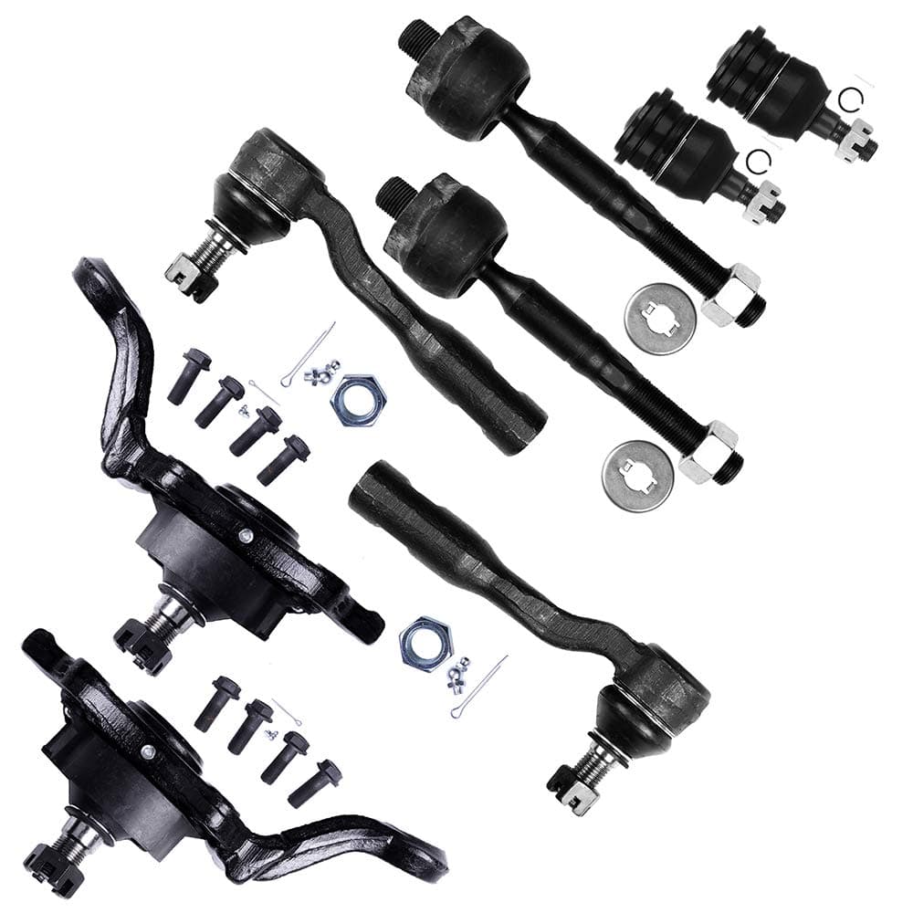 8PCS Suspension Kit Fit 2005 2006 2007 For Toyota For Sequoia [2004 2005 2006 For Toyota For Tundra] Parts Lower Ball Joints Upper Ball Joints Outer Inner Tie Rod Ends K80522 ES80381