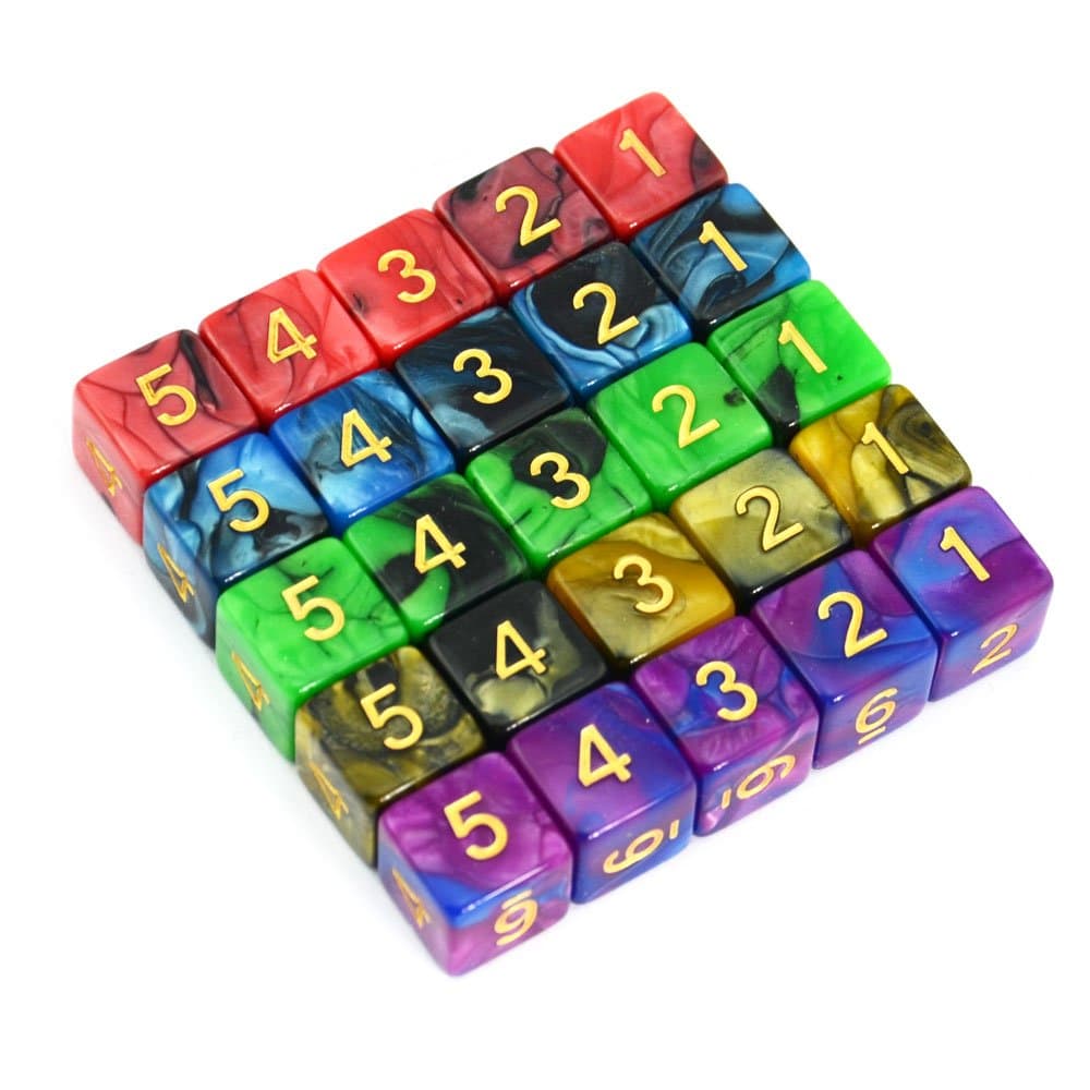 SmartDealsPro D6 Six Sides 16mm Two Color Dice for DND MTG PRG Wow Table Game (Color 2)